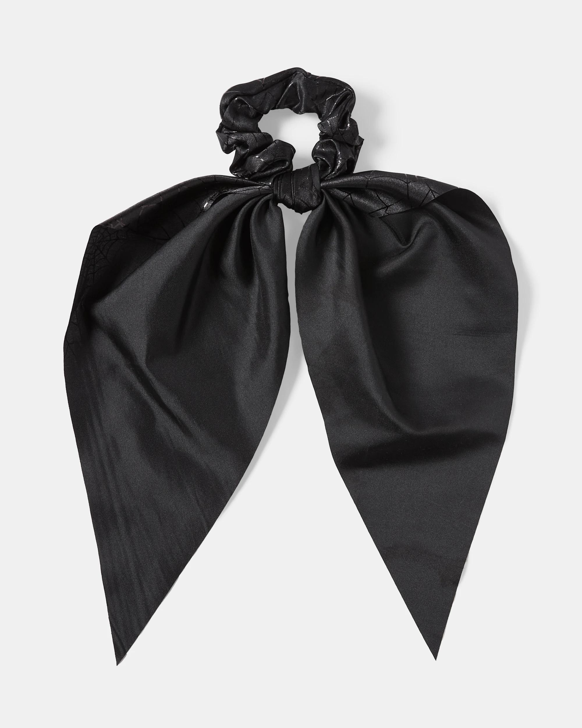2 Halloween Cobweb Scrunchie - Black BLACK, 2 of 4