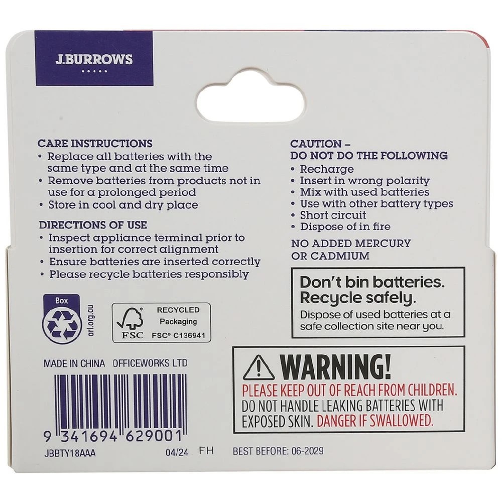 4 J.Burrows AAA Batteries 18 Pack, 4 of 6