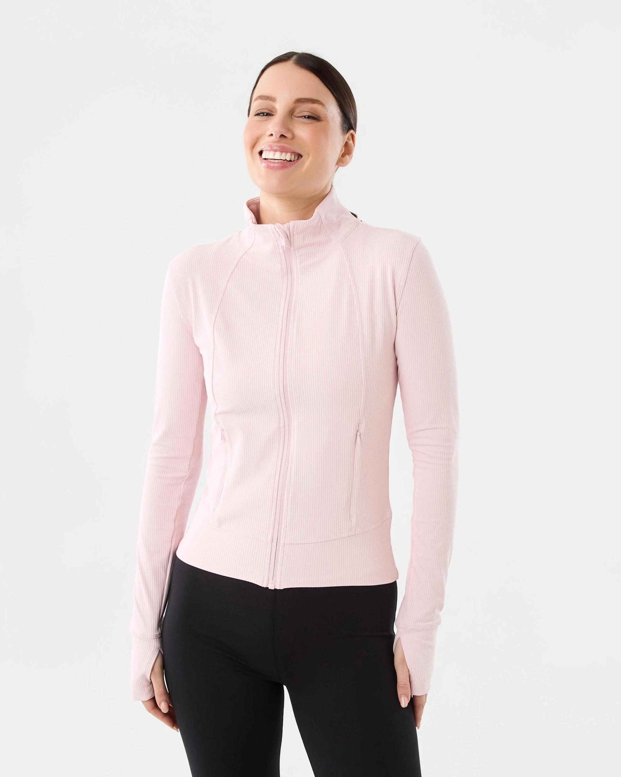 1 Active Womens Ultrasoft Rib Jacket Aura Pink, 1 of 7