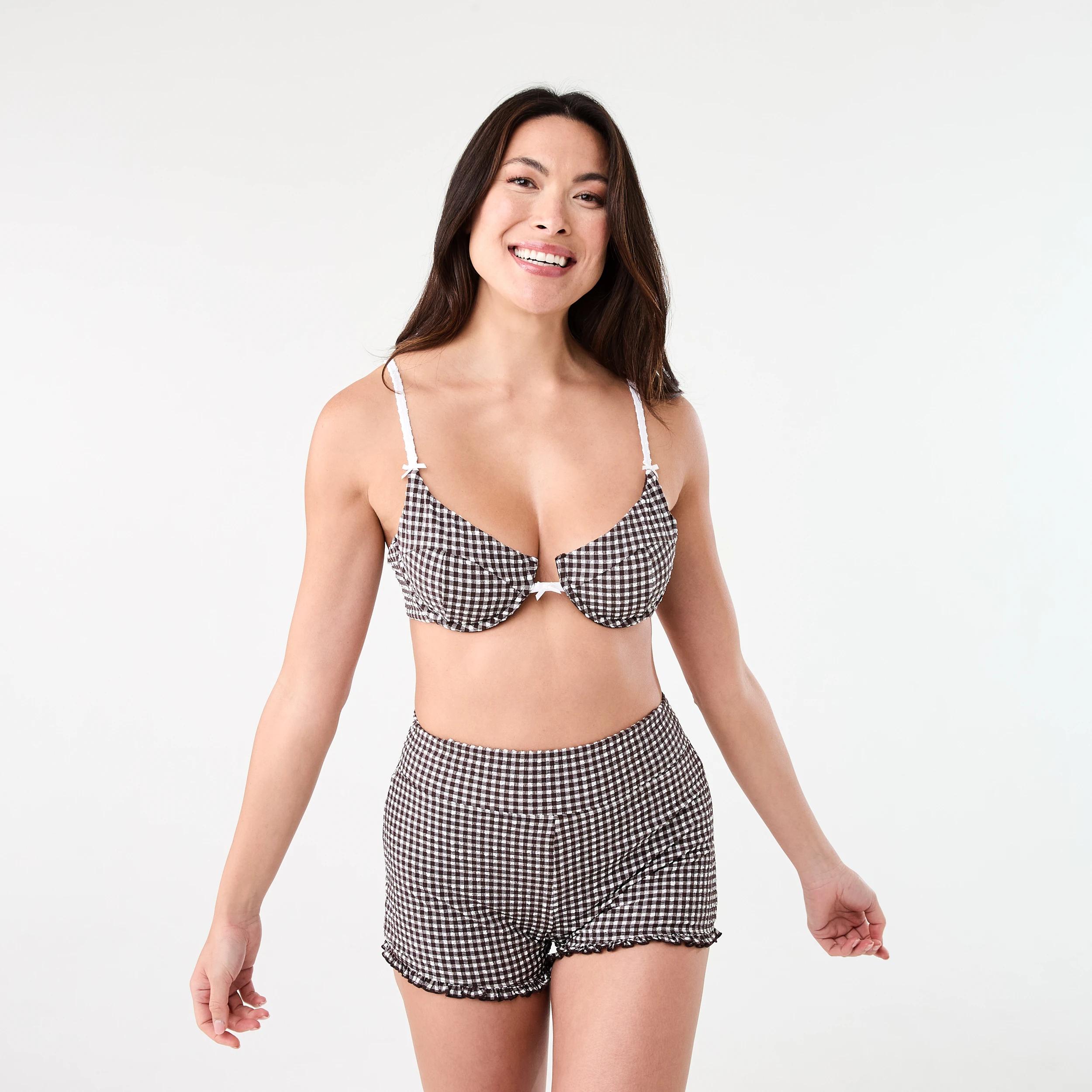 5 Gingham Textured Swim Shorts BROWN GINGHAM, 5 of 5