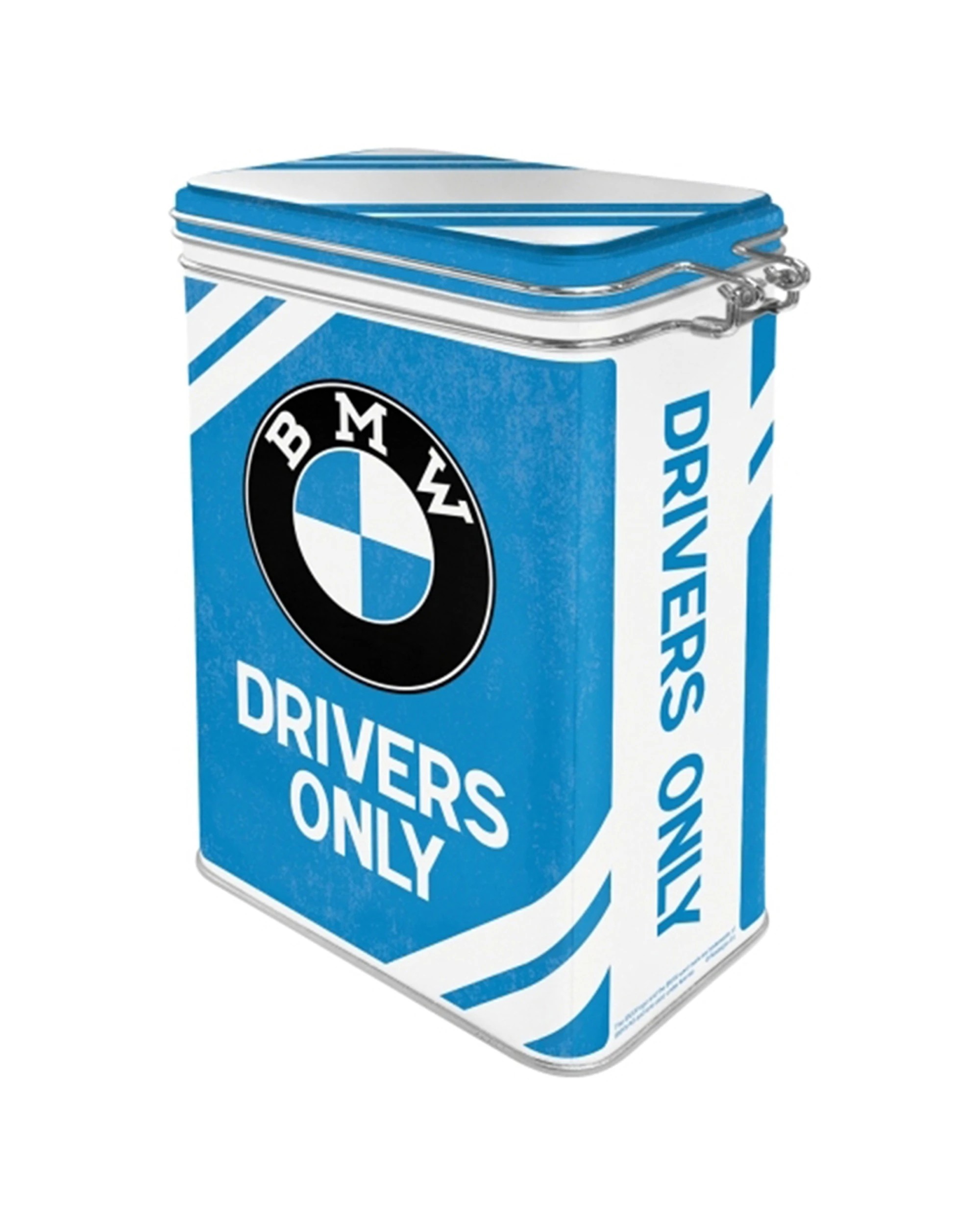 2 Nostalgic-Art Storage Clip Top Tin Box 1.3L Capacity - BMW Drivers Only, 2 of 2