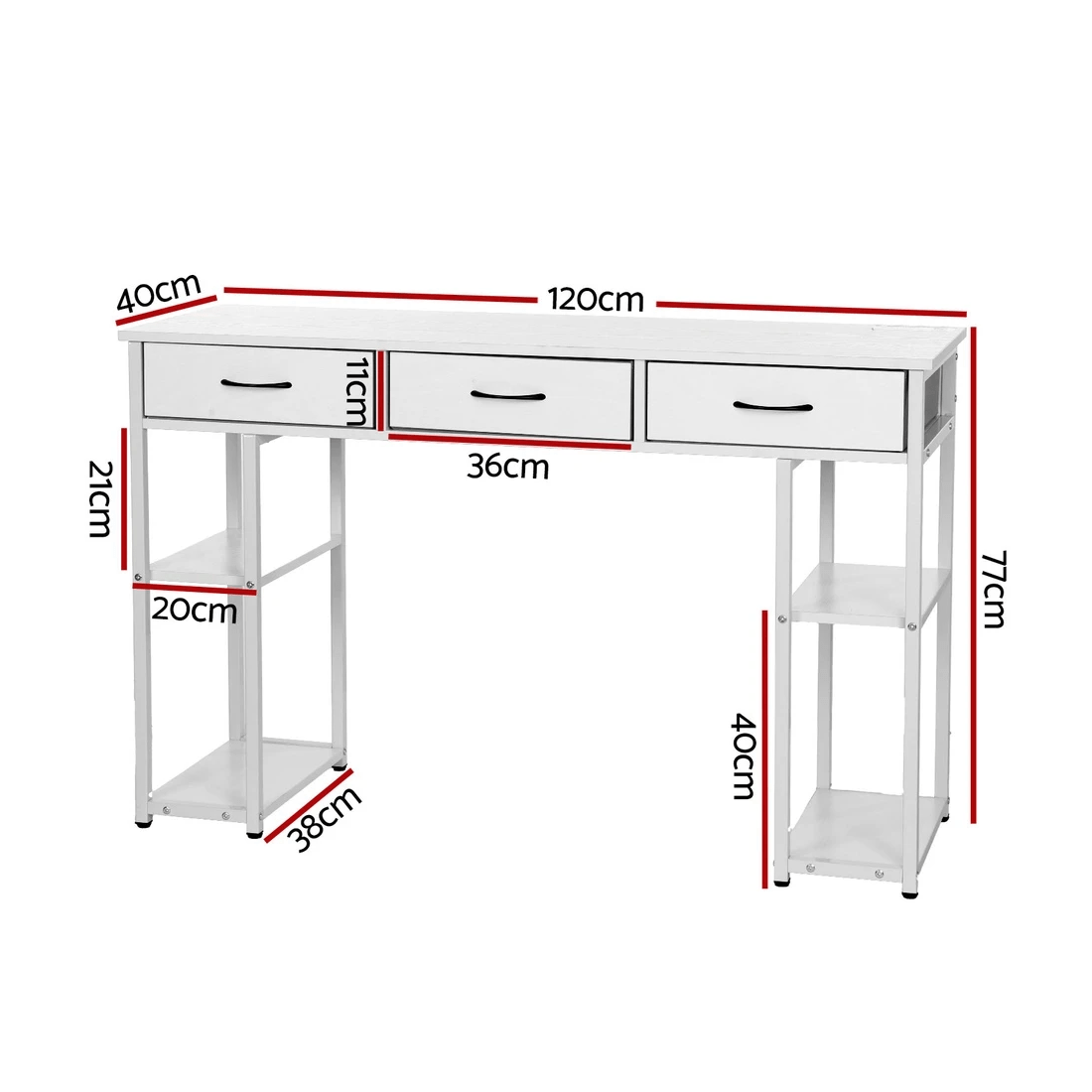 2 Artiss Computer Desk Drawer Shelves Study Table 120CM - Yellow, 2 of 6