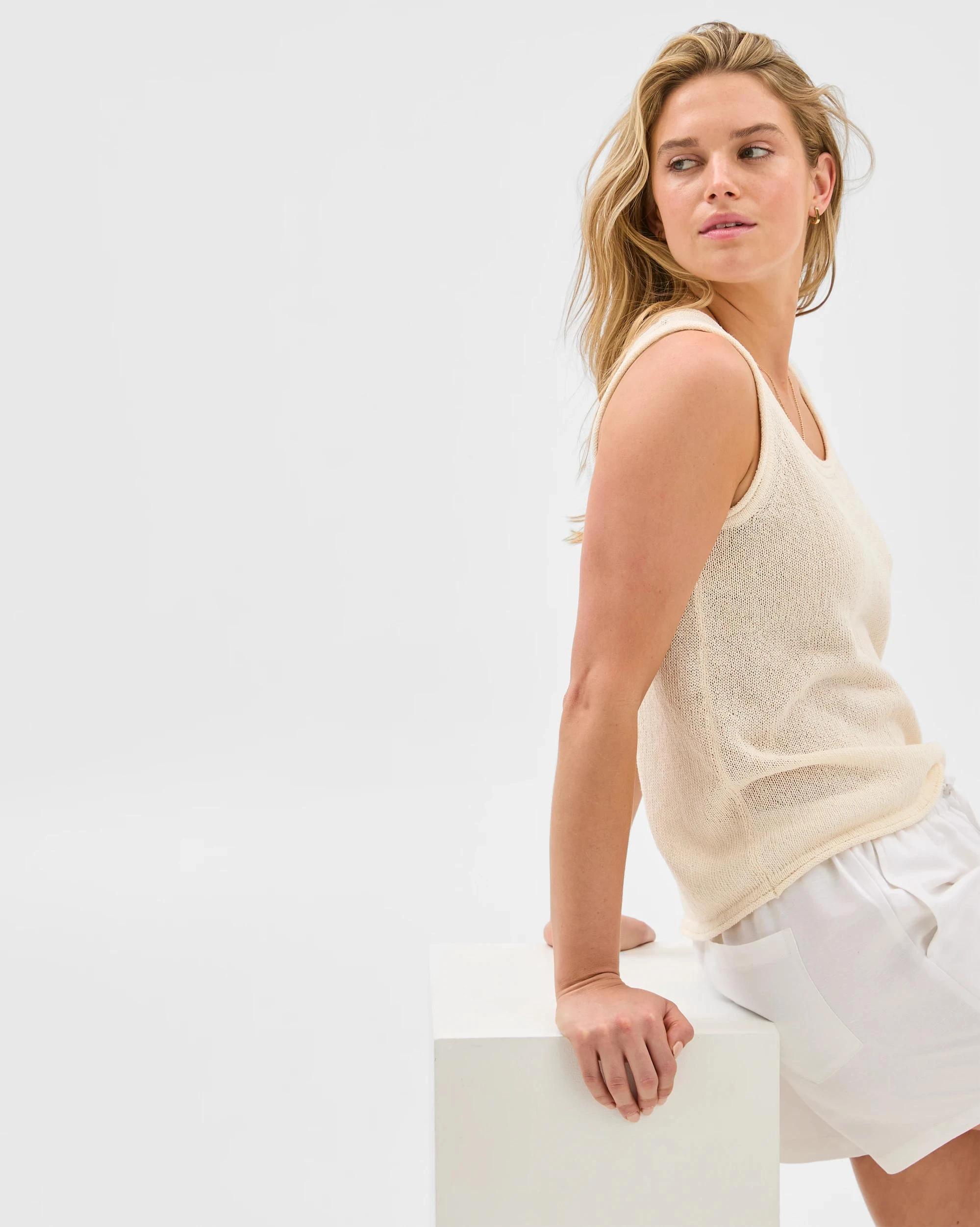 5 Slouchy Knit Tank Top - Lily Loves WHITE, 5 of 6
