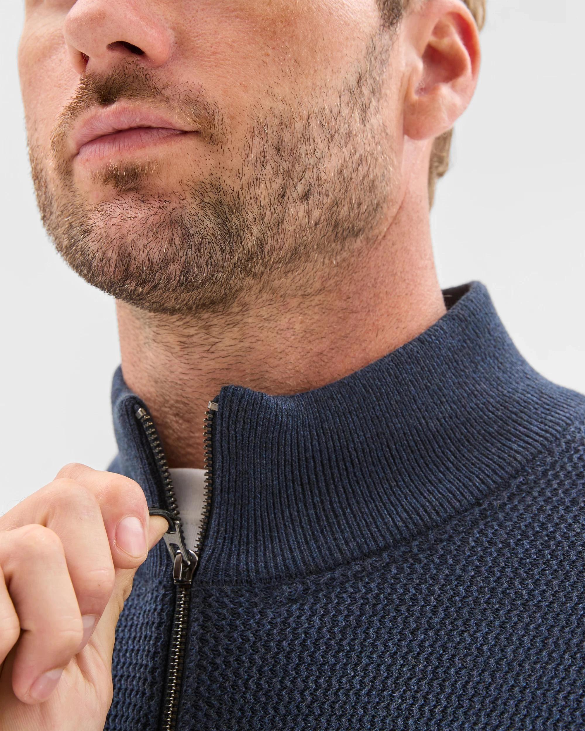 5 Target Man Australian Cotton Zip Through Knit Jumper NAVY, 5 of 6