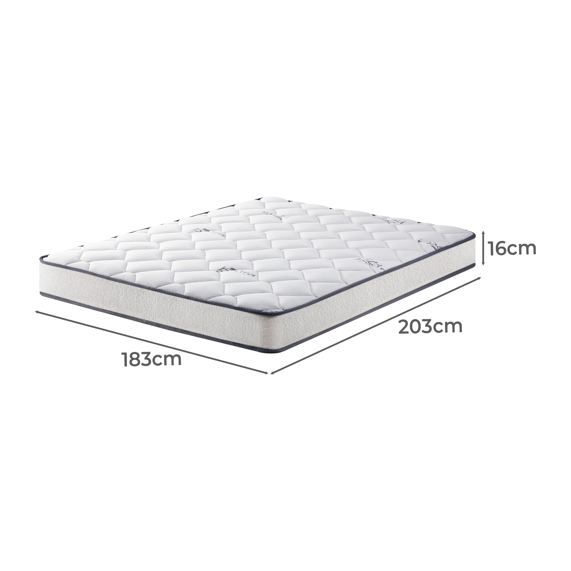 4 Bedra Bedding King Mattress Bonnell Spring Bed Boucle Fabric 16cm
 - White, 4 of 7