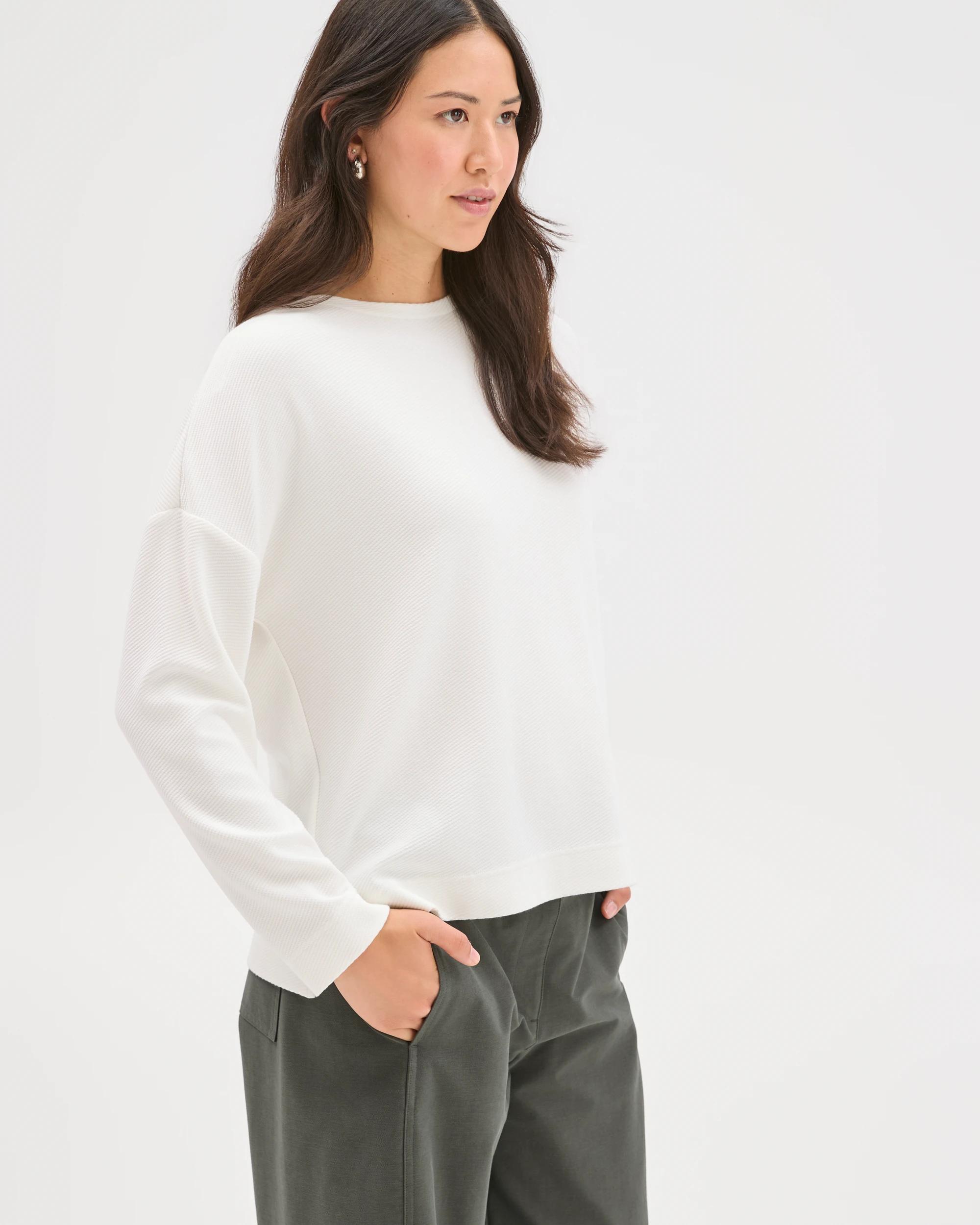 6 Target Woman Long Sleeve Ottoman T-Shirt CLOUD DANCER, 6 of 7