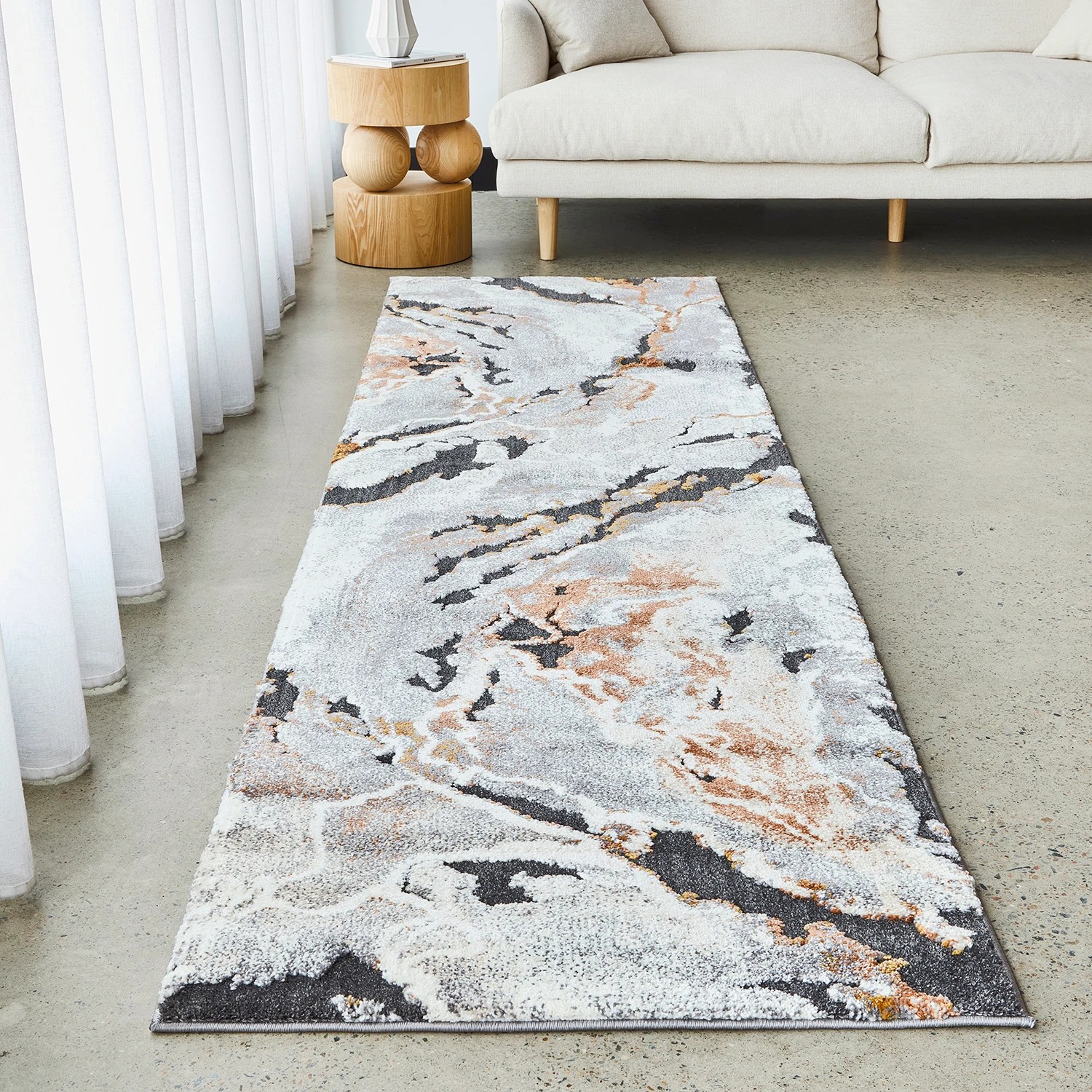 1 Common Ground Rugs Stonefall 222 300x80cm - Medium Runner Power Loomed Pet Friendly Rug - Brown, 1 of 7