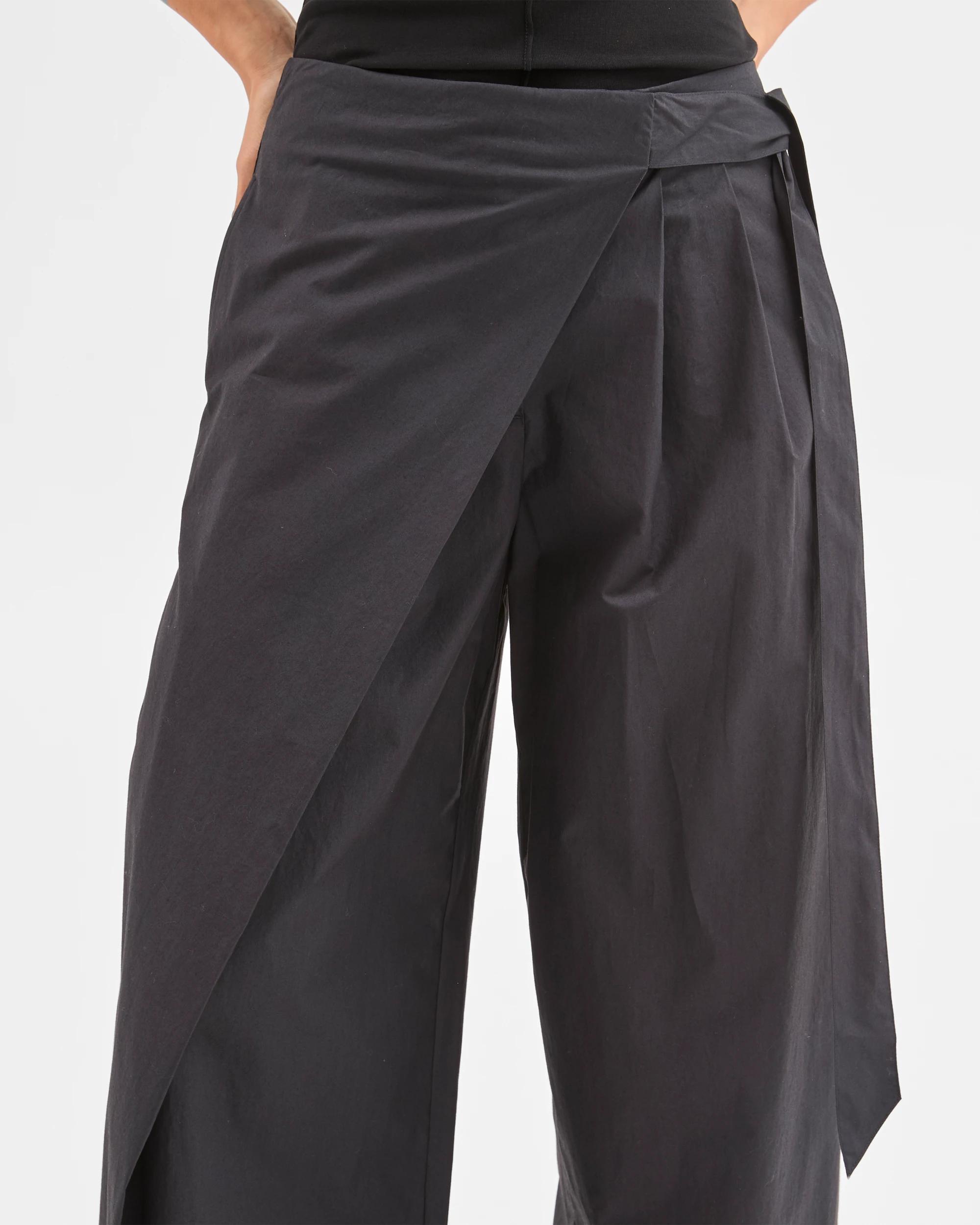 4 Lily Loves Australian Cotton Wrap Front Pants BLACK, 4 of 6