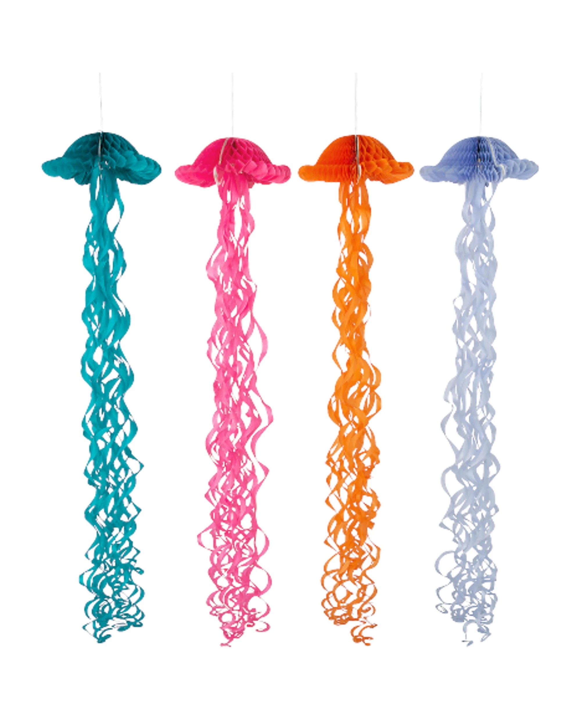 1 Partyrama Jellyfish Honeycomb Hanging Decorations Pack of 4, 1 of 1