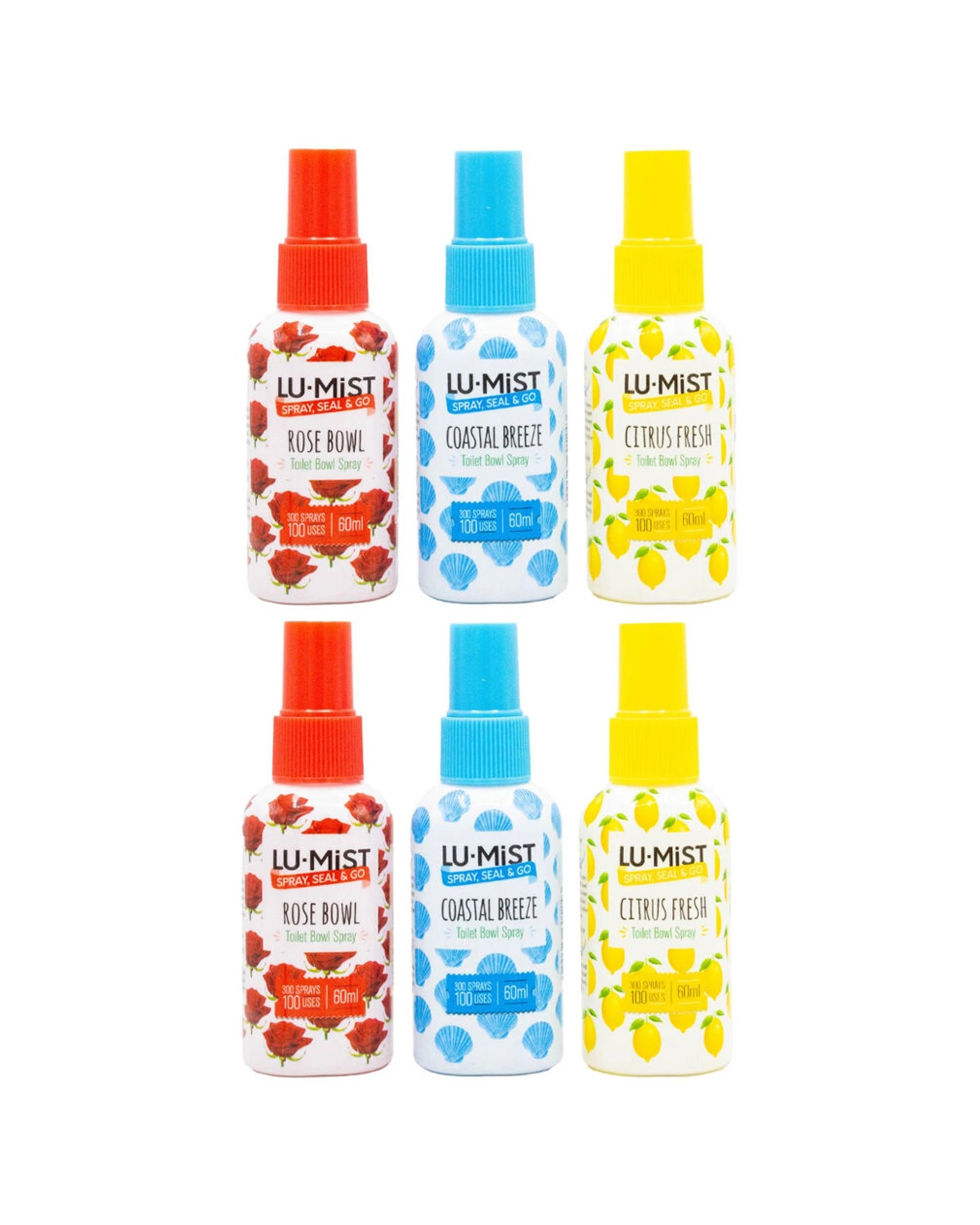 1 Lumist 6PK Toilet Bowl Spray Seal Go Assorted Fragrance Odour Eliminator 60 - Multi, 1 of 5