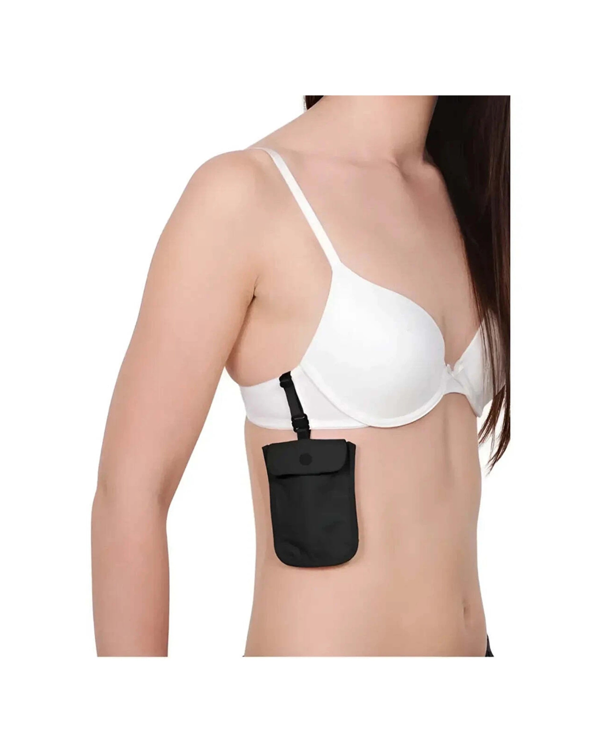 2 Pacsafe Coversafe S25 Secret Bra Pouch Soft Touch Nylon Spandex Lightweight Secure - Black, 2 of 2