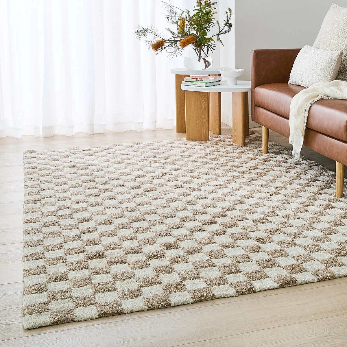 1 Checkerboard Rug - Beige, Large - 235cm x 160cm, 1 of 7