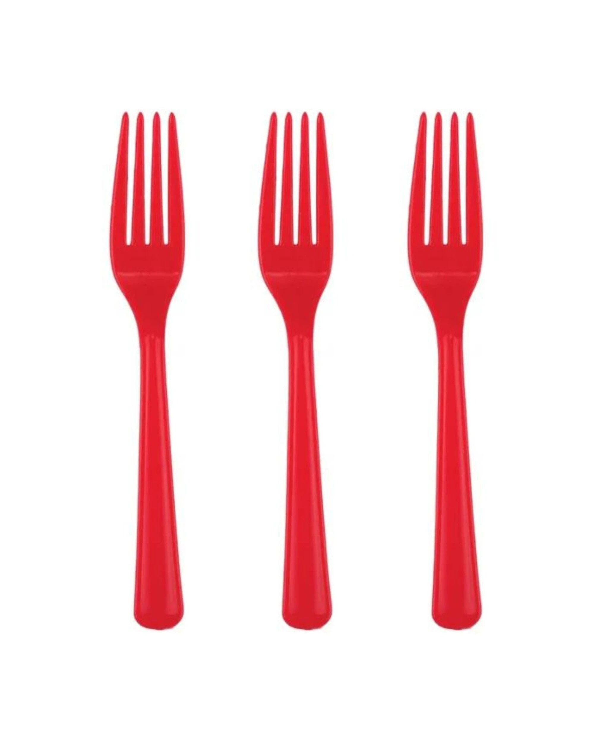 1 Alpen Reusable Forks Pack of 20 - Red - Red, 1 of 3