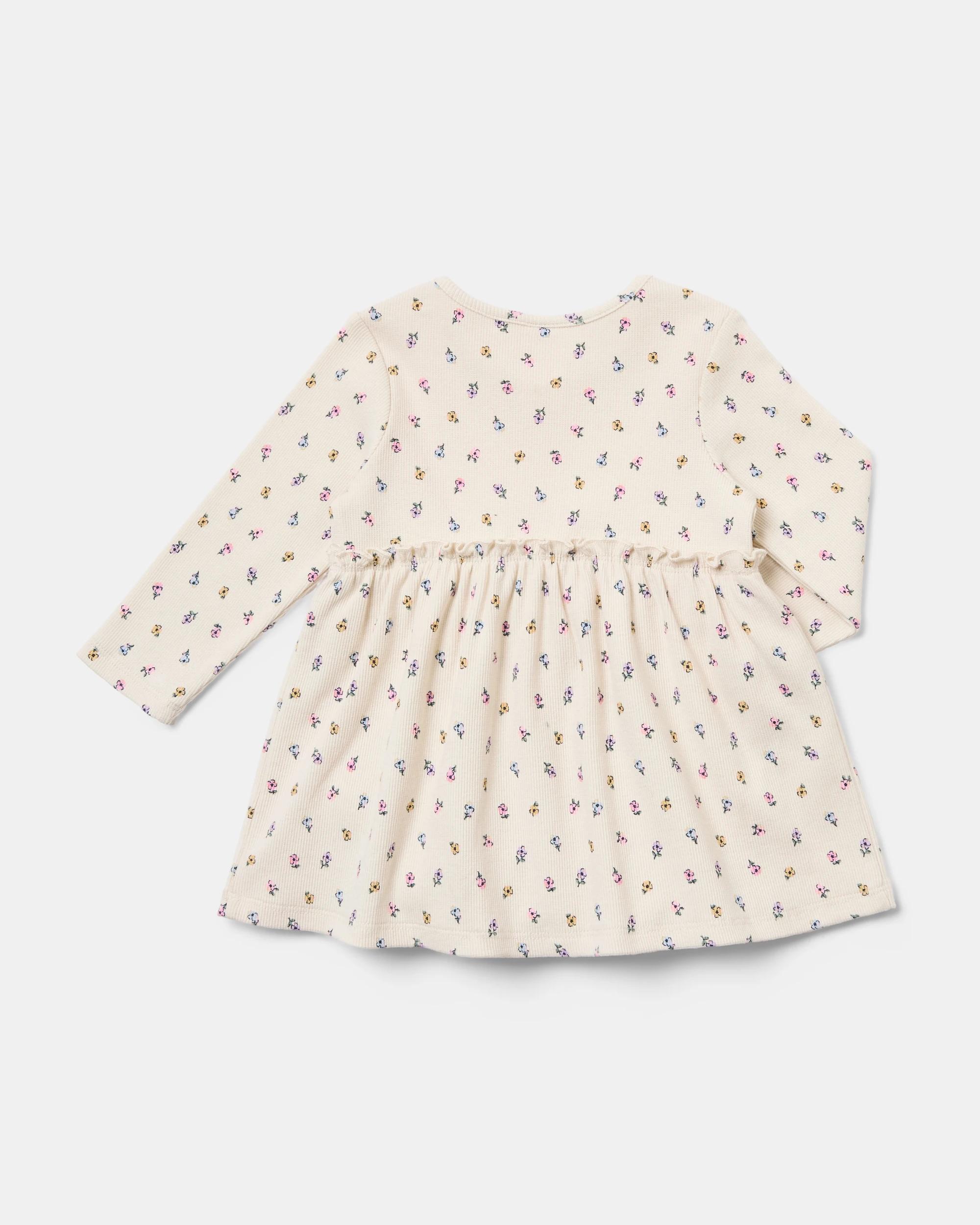 2 Long Sleeve Ribbed Bodysuit Dress Floral, 2 of 4