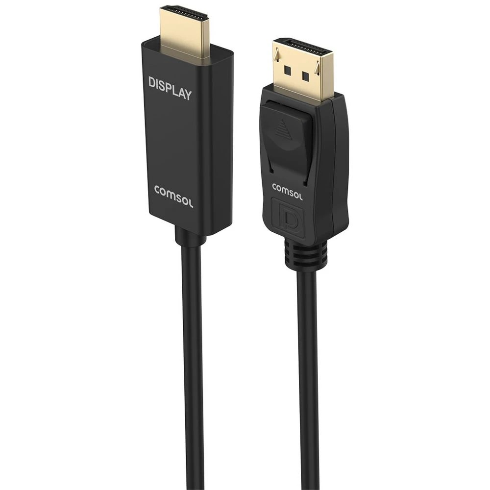 1 Comsol DisplayPort to HDMI Cable 4K 1m Black, 1 of 4