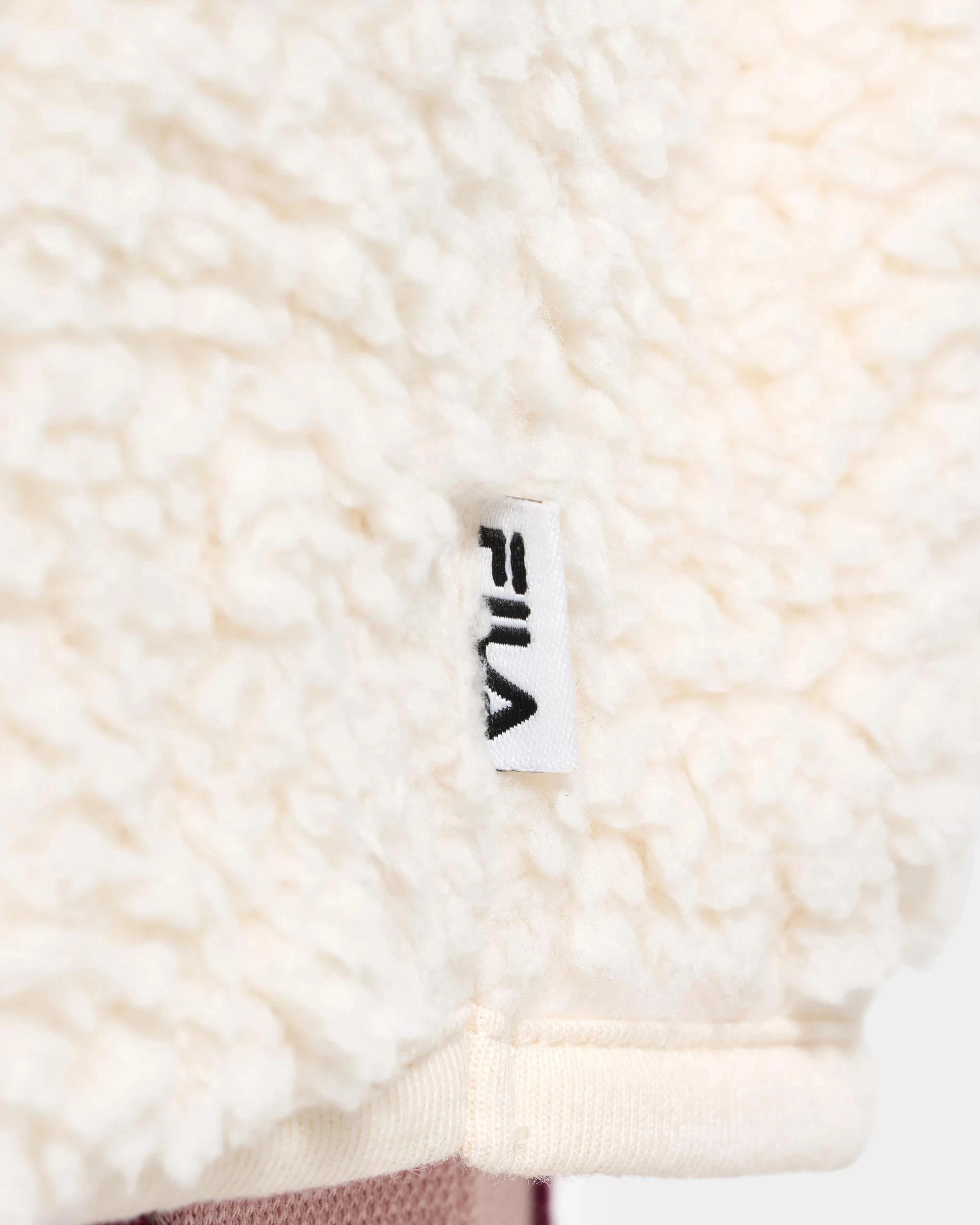 8 Fila Hallie Quarter Zip Teddy Fleece Top MOCHA MOUSE, 8 of 9