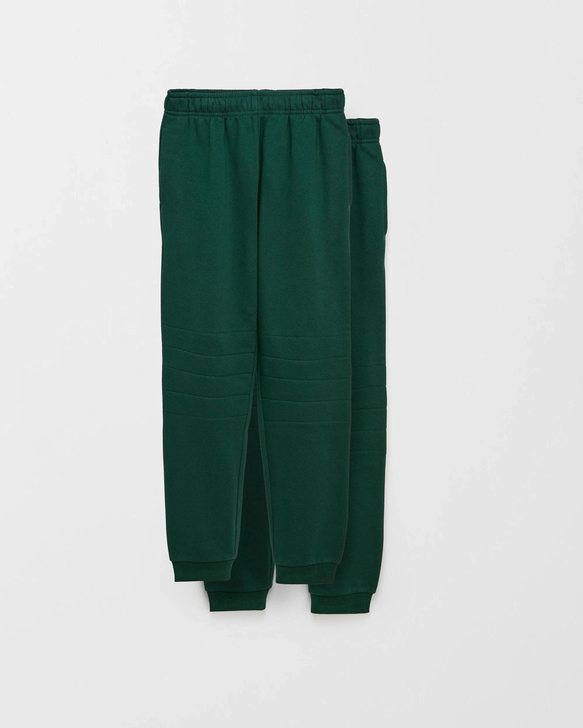 1 Target Kids Australian Cotton 2 Pack School Double Knee Trackpant BOTTLE GREEN, 1 of 4