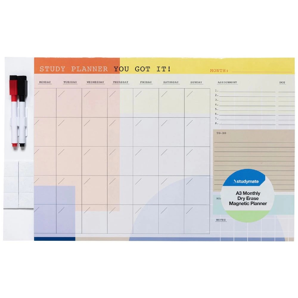 1 Studymate A3 Dry Erase Month to View Planner Magnetic, 1 of 2