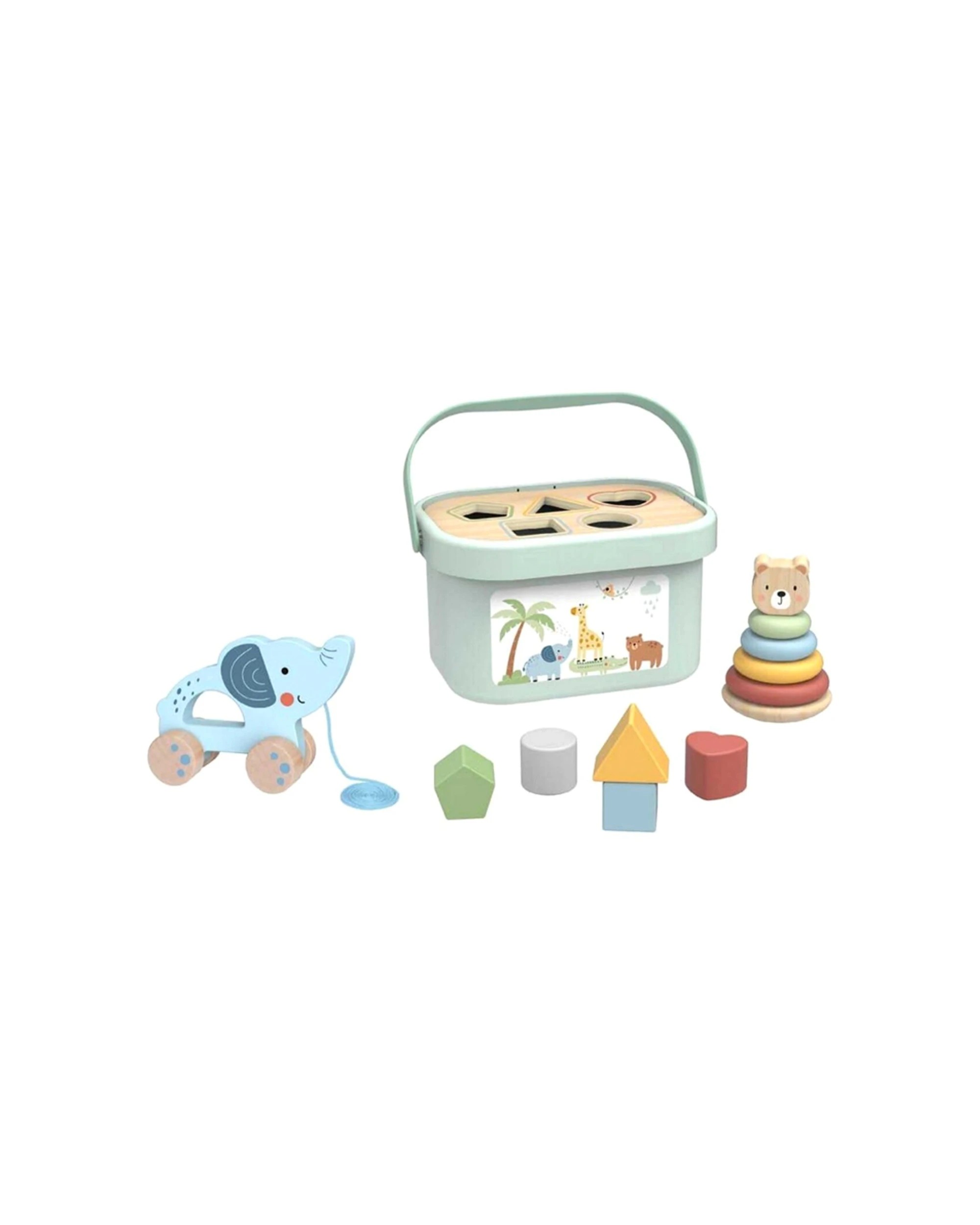 1 Tooky Toy 3-in-1 My Forest Friends Wooden Box Kids Educational Fun Playset - Multi, 1 of 3