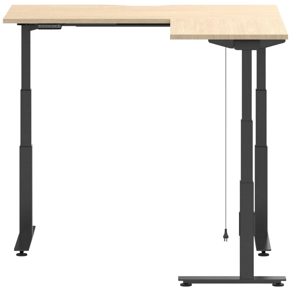3 Stilford S2 Electric Corner Workstation 1500mm Black/Oak Desks, Tables and Workstations, 3 of 6