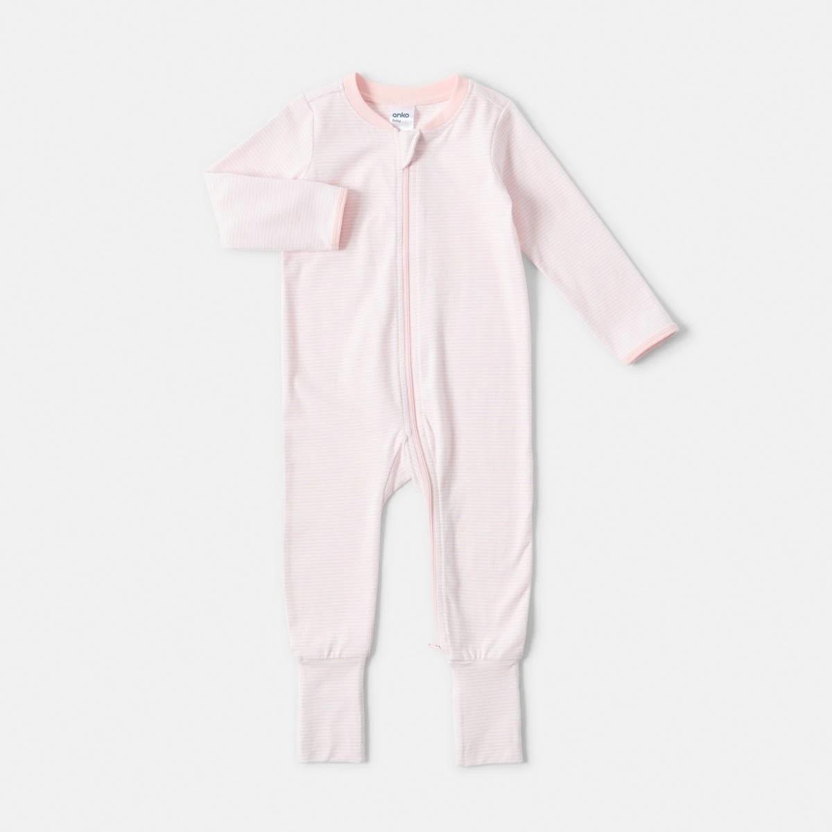 1 Turn Cuff Coverall Pnk Stripe, 1 of 3