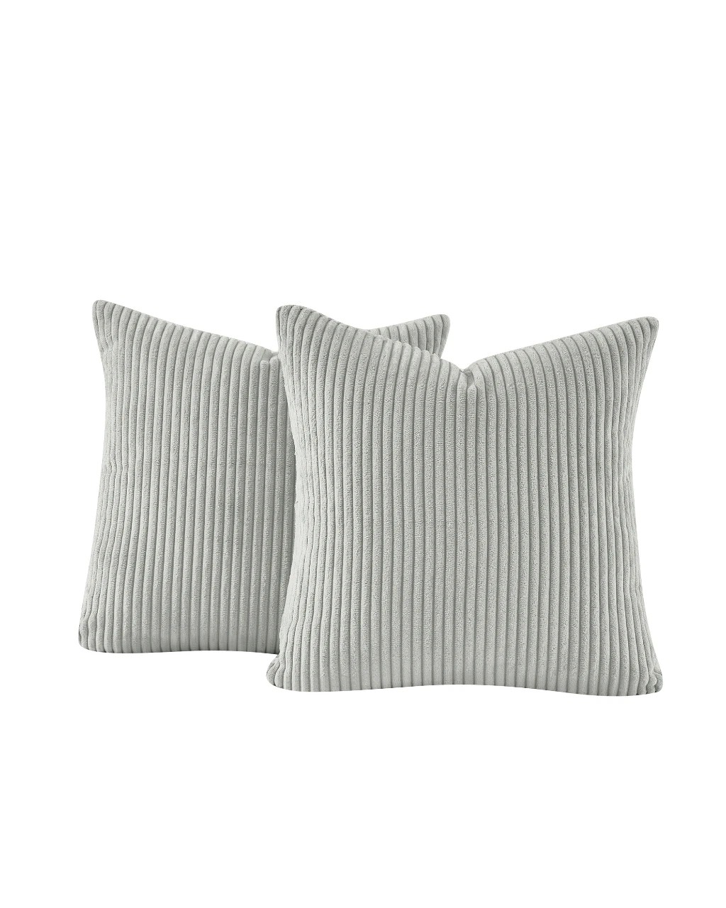 2 Gioia Casa 2-Pack Corduroy Velvet Cushion Covers 45x45cm - Light Grey, 2 of 2