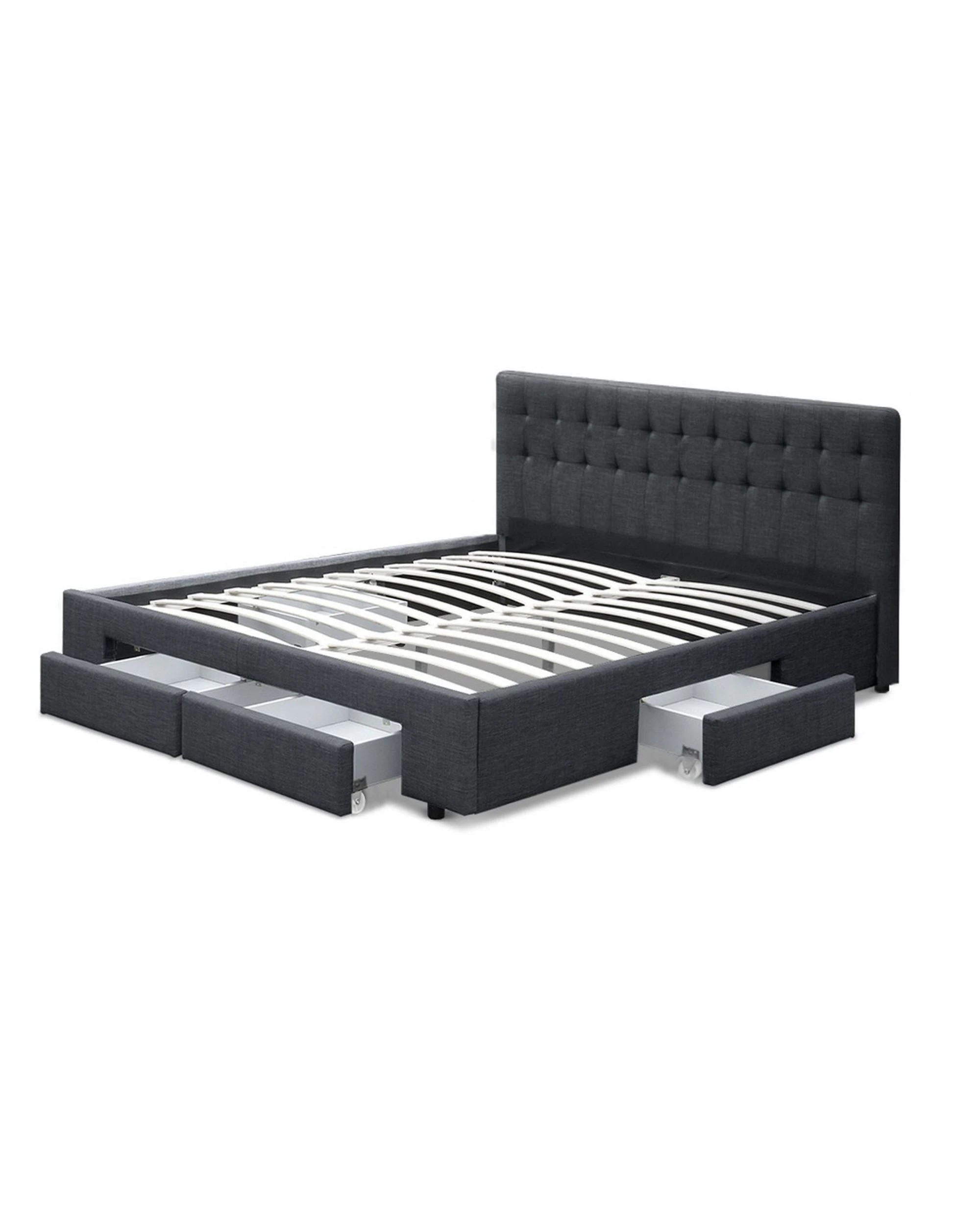 3 Artiss Bed Frame King Size With 4 Drawers
 - Grey, 3 of 9