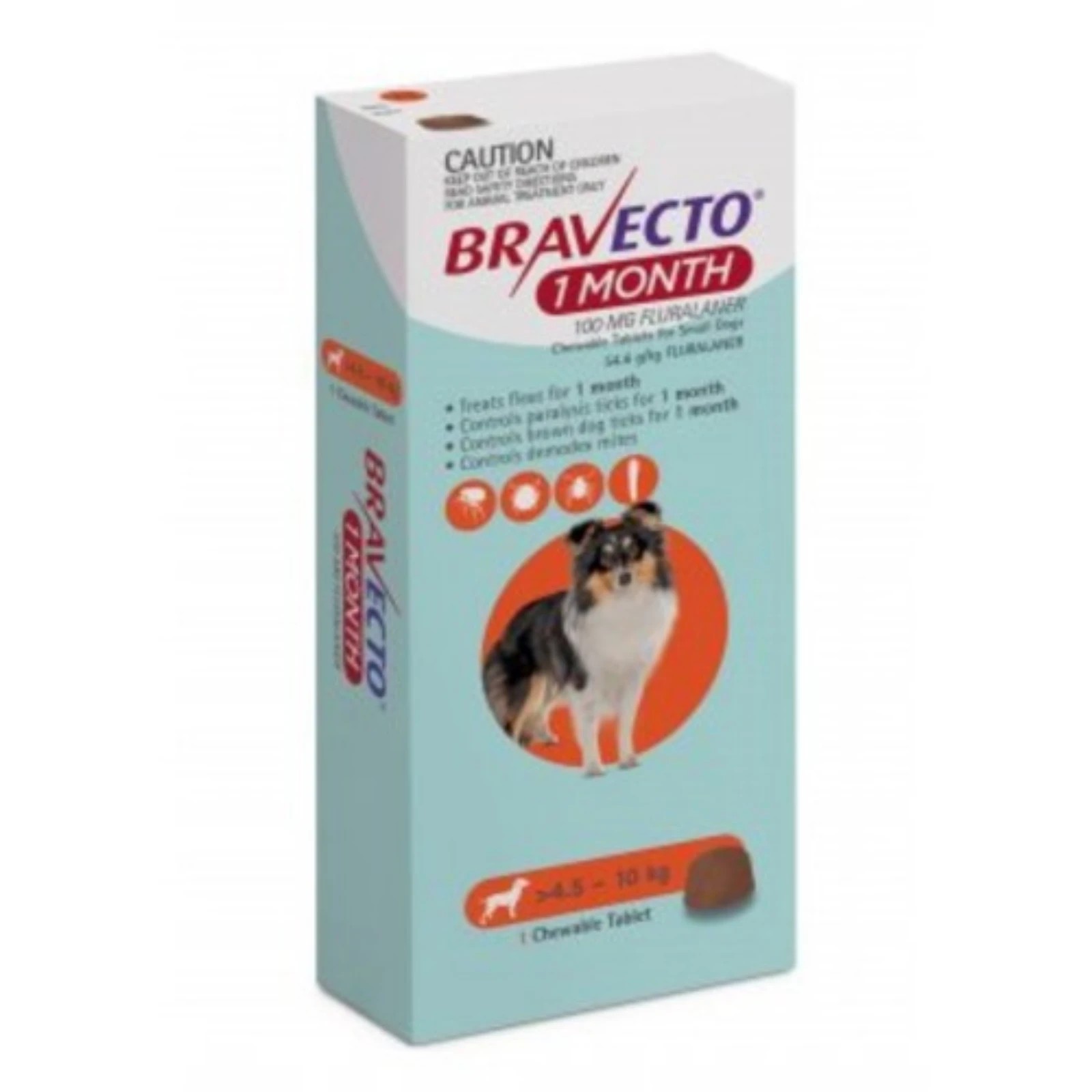 2 Bravecto Chew 1 Month For Dogs Orange 4.5-10kg - 1 Pack, 2 of 2