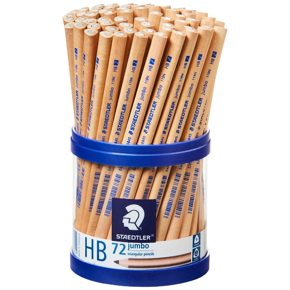 1 Staedtler Natural Jumbo Triangular Graphite Pencil HB 72 Pack, 1 of 2
