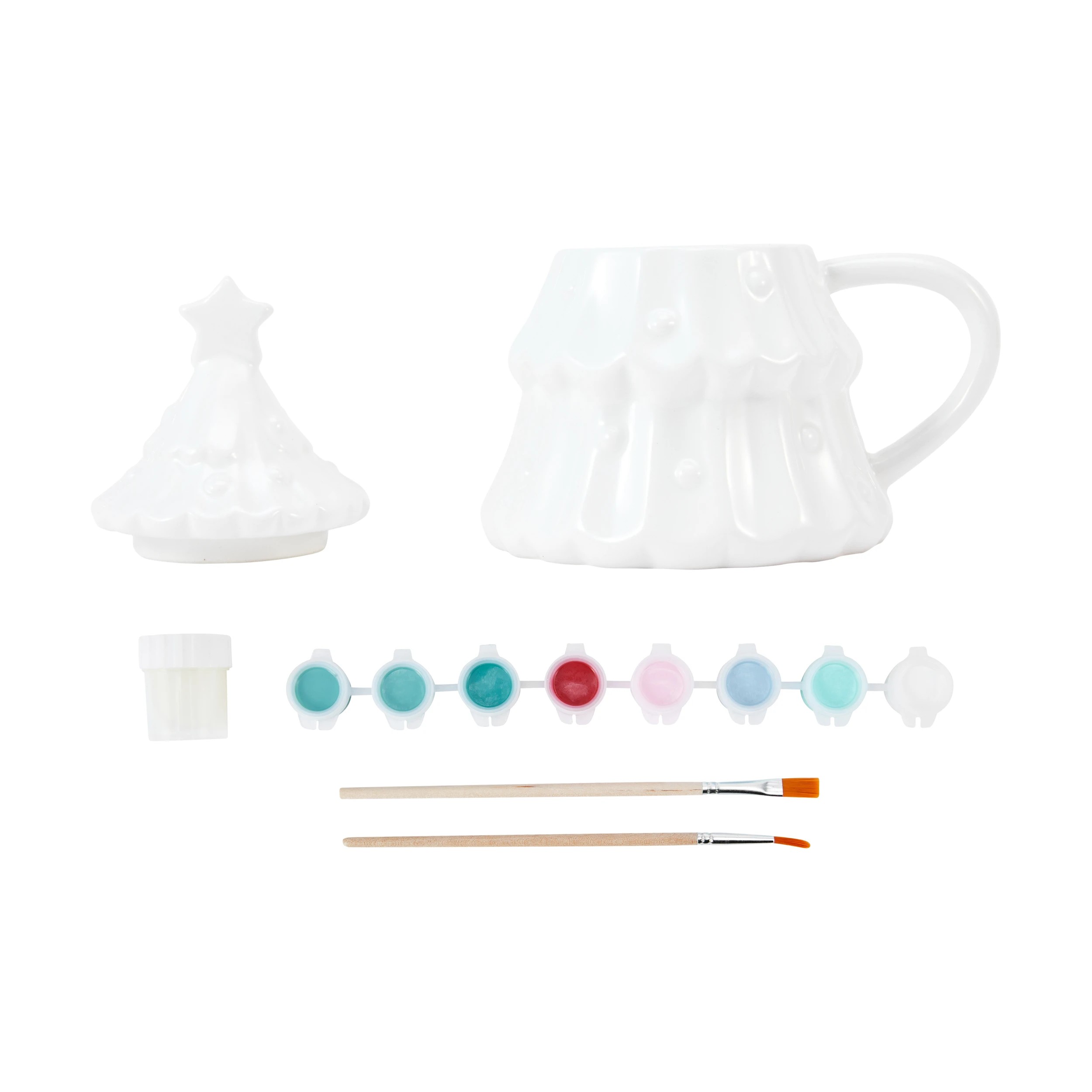 2 DIY Christmas Tree Mug Painting Kit, 2 of 4