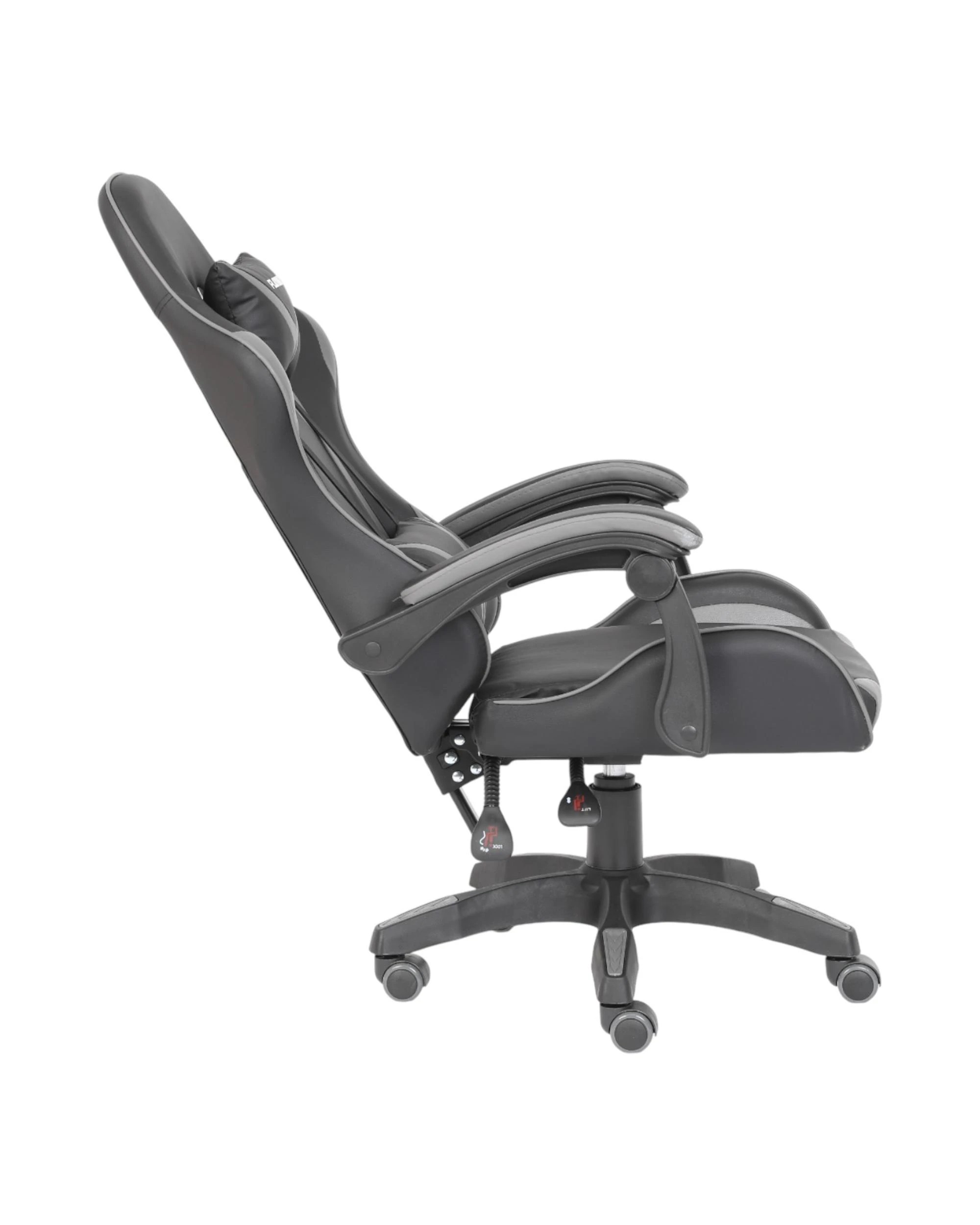 7 Playmax PU Leather Gaming Chair - Grey and Black - Multi, 7 of 10