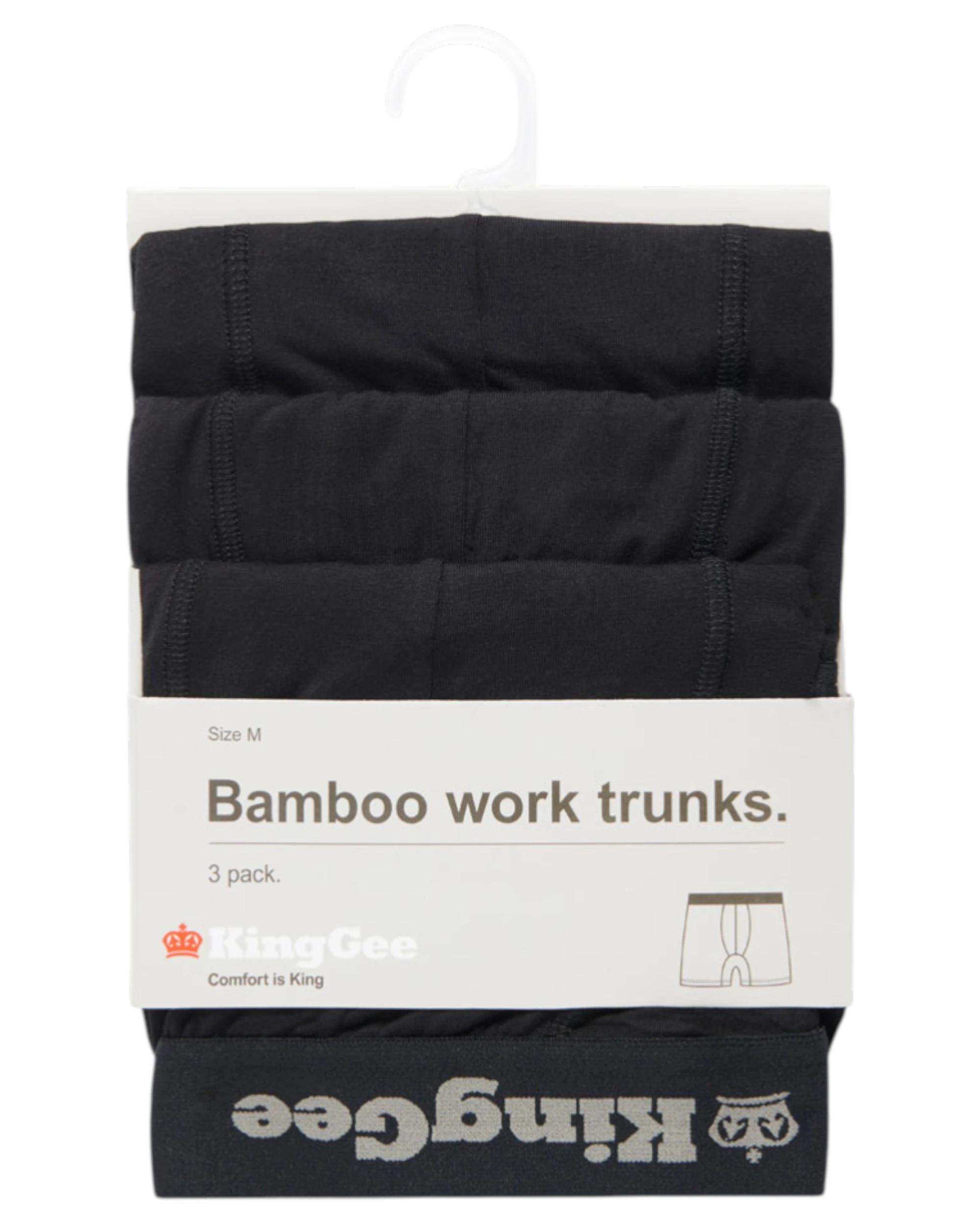 2 KingGee 12 Pack Mens Bamboo Trunks Underwear BLACK, 2 of 4