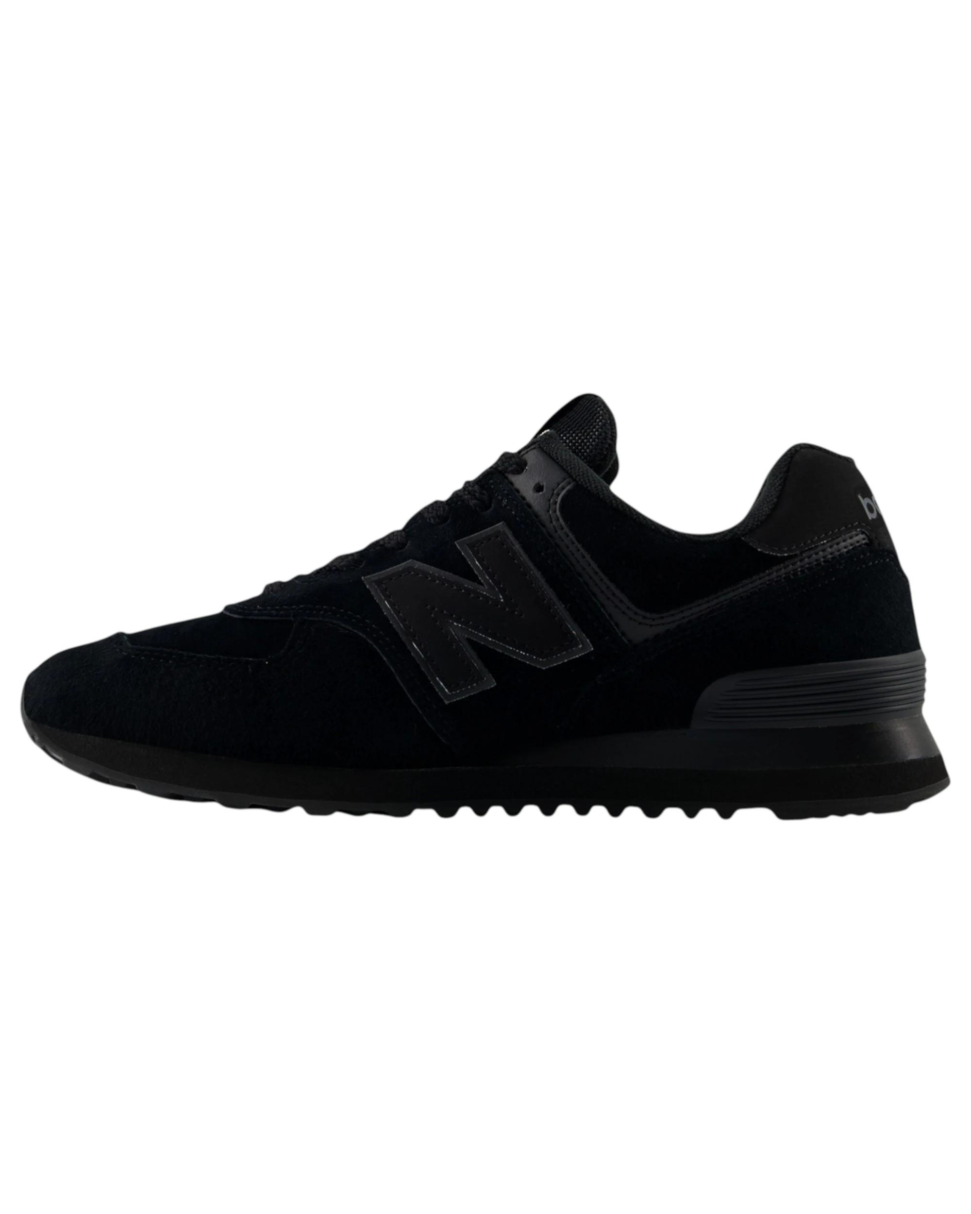 5 New Balance Mens 574 Black Athletic Shoes BLACK, 5 of 6