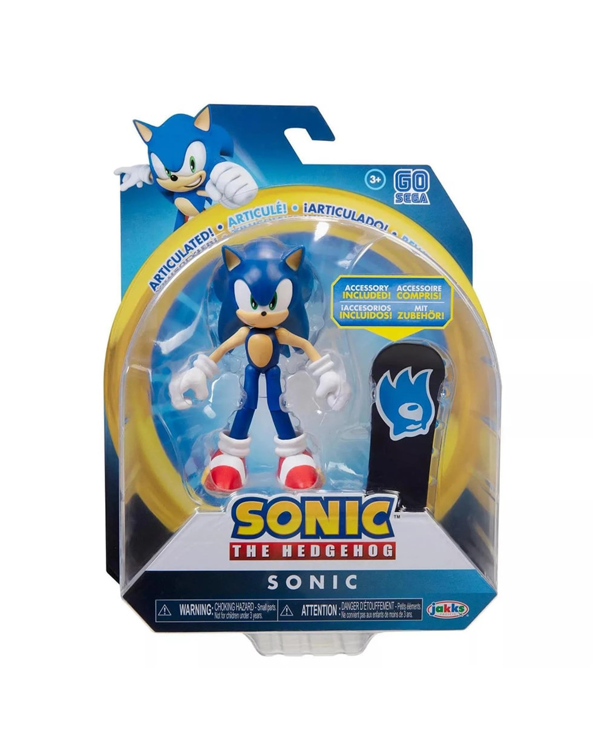 1 Sonic The Hedgehog 4 inch Modern Sonic with Snowboard, 1 of 3