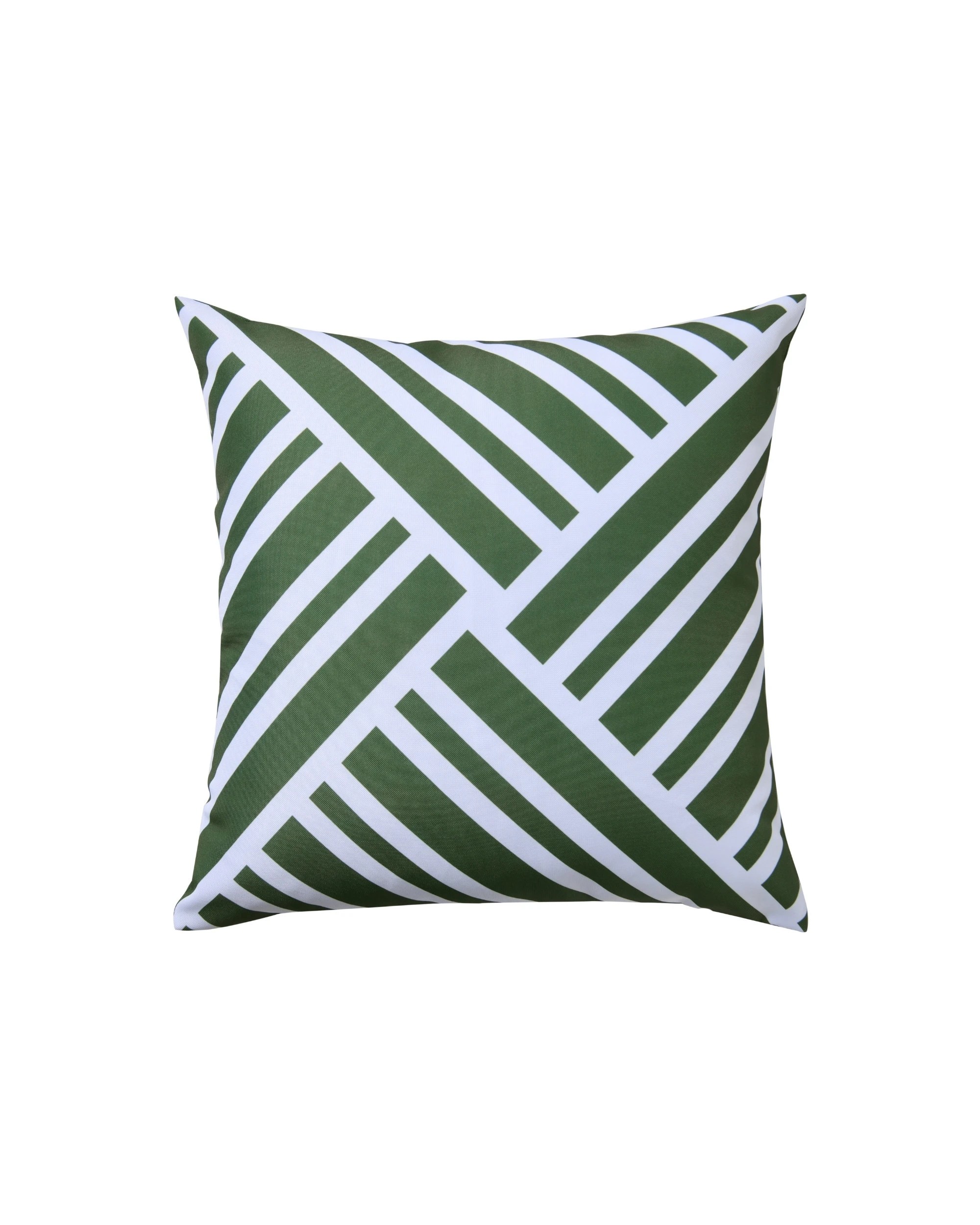 1 Vibes Sol Stripes Printed Outdoor Cushion 50x50cm - Olive, 1 of 8