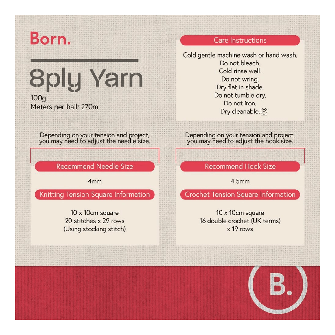 3 Born 8 Ply Yarn 100g Varigated Warm, 3 of 3