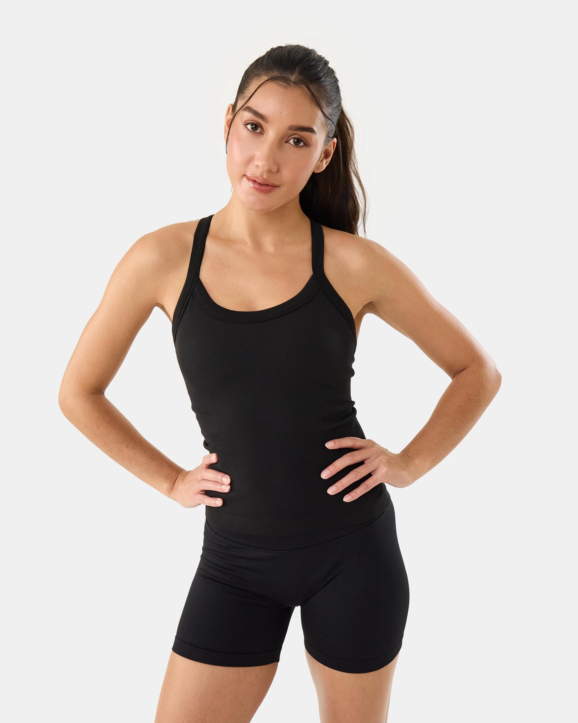 8 Active Womens Ribbed Tank Top Black, 8 of 8