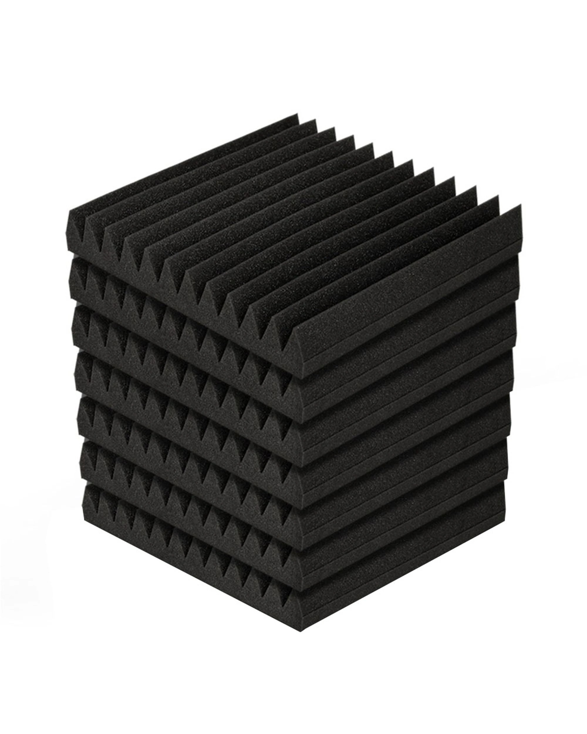 1 Alpha Acoustic Foam 40pcs 30x30x5cm Sound Absorption Proofing Panel Studio Wedge - Black, 1 of 5