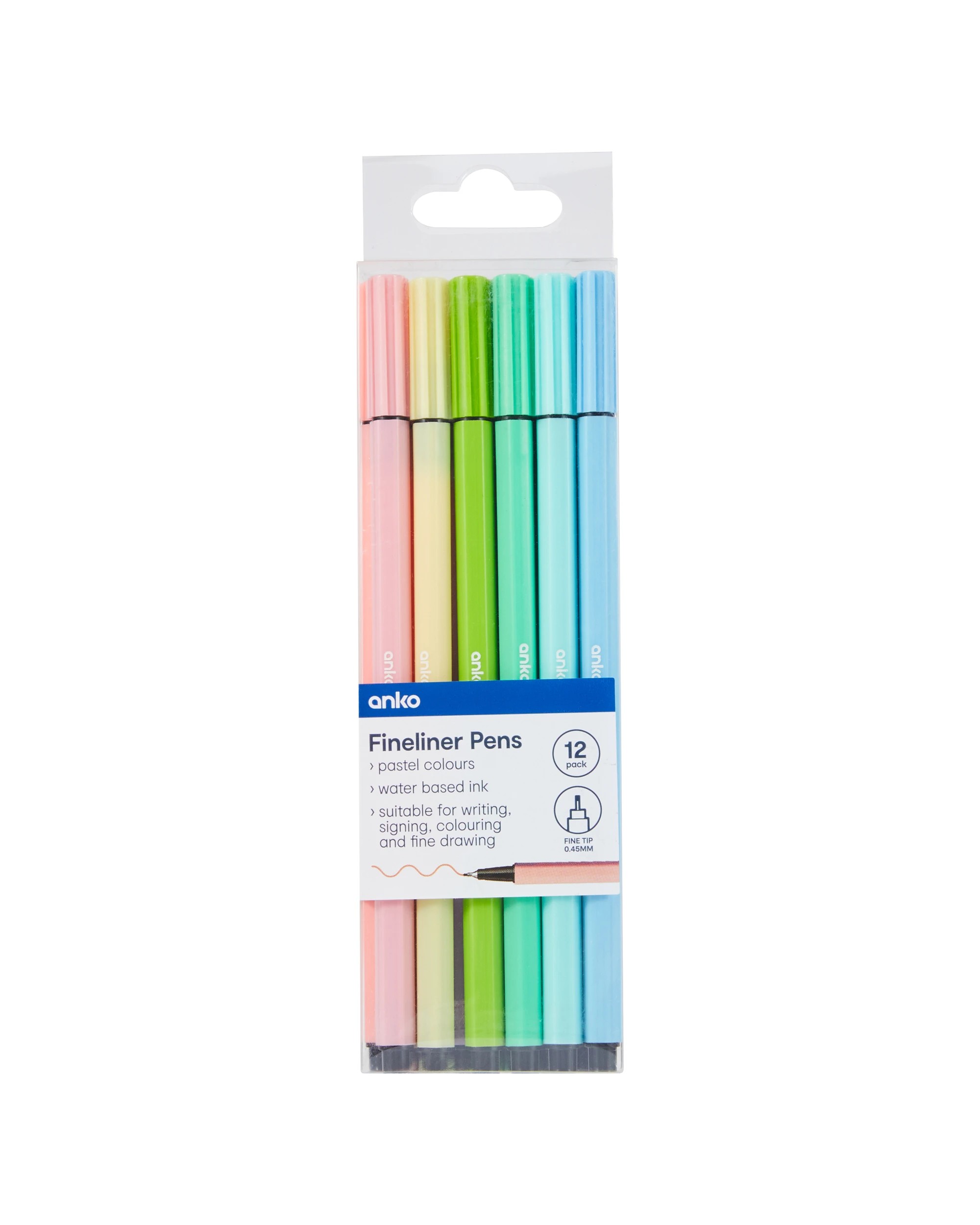 1 12 Pack Fineliner Pens - Pastel, 1 of 6