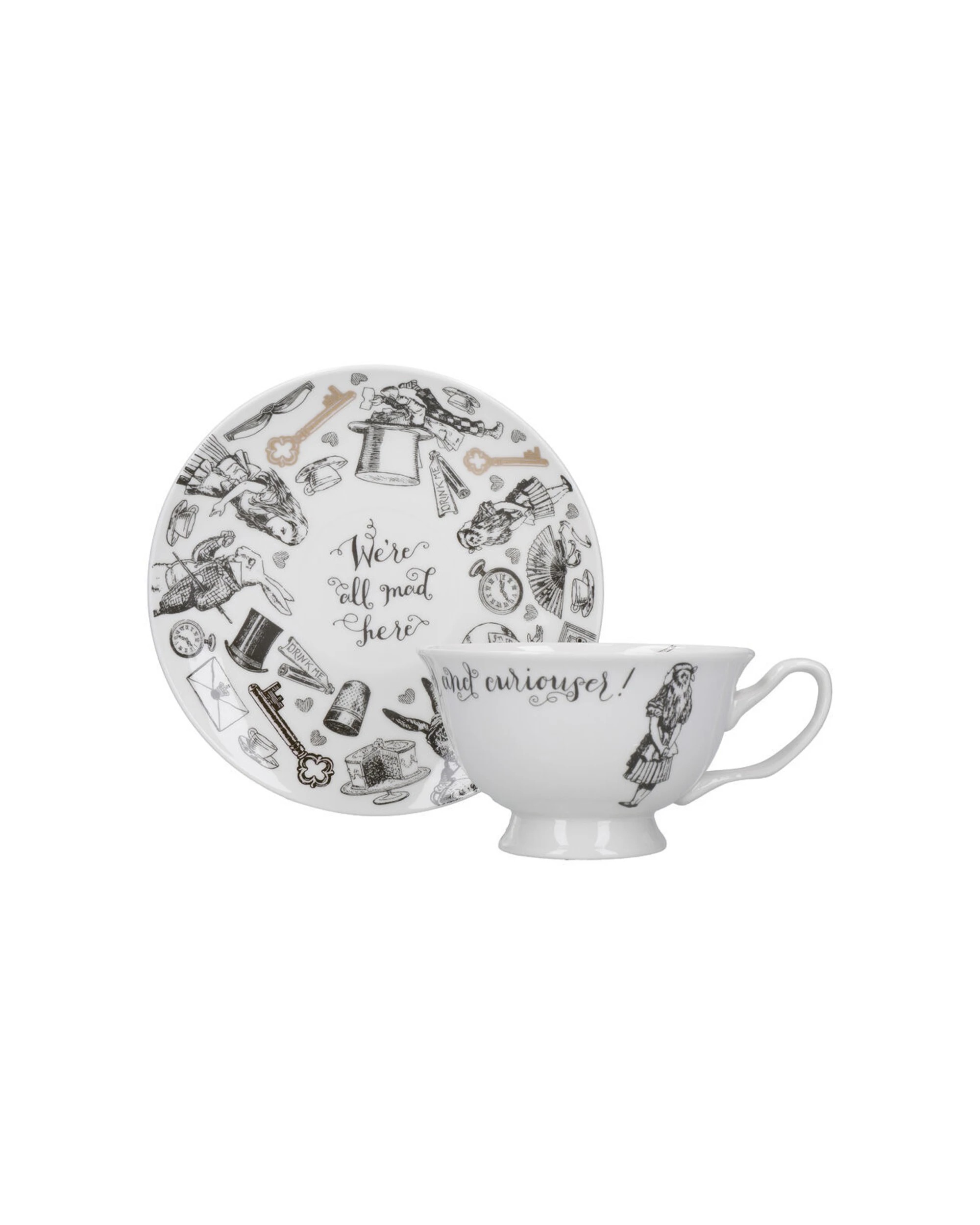 8 Mikasa 2PK Alice In Wonderland Tea Cup And Saucer Set Fine China - Multi, 8 of 8