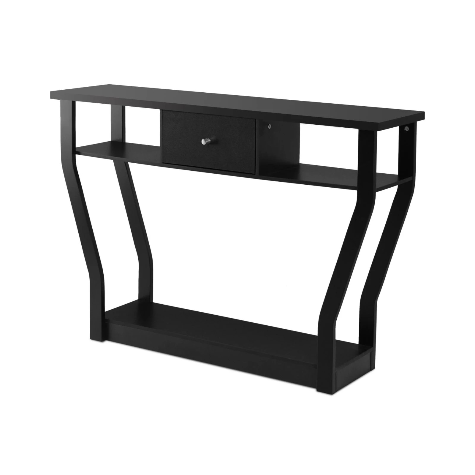 1 Costway Classical Console Table Hallway Table w/Drawer - Black, 1 of 3