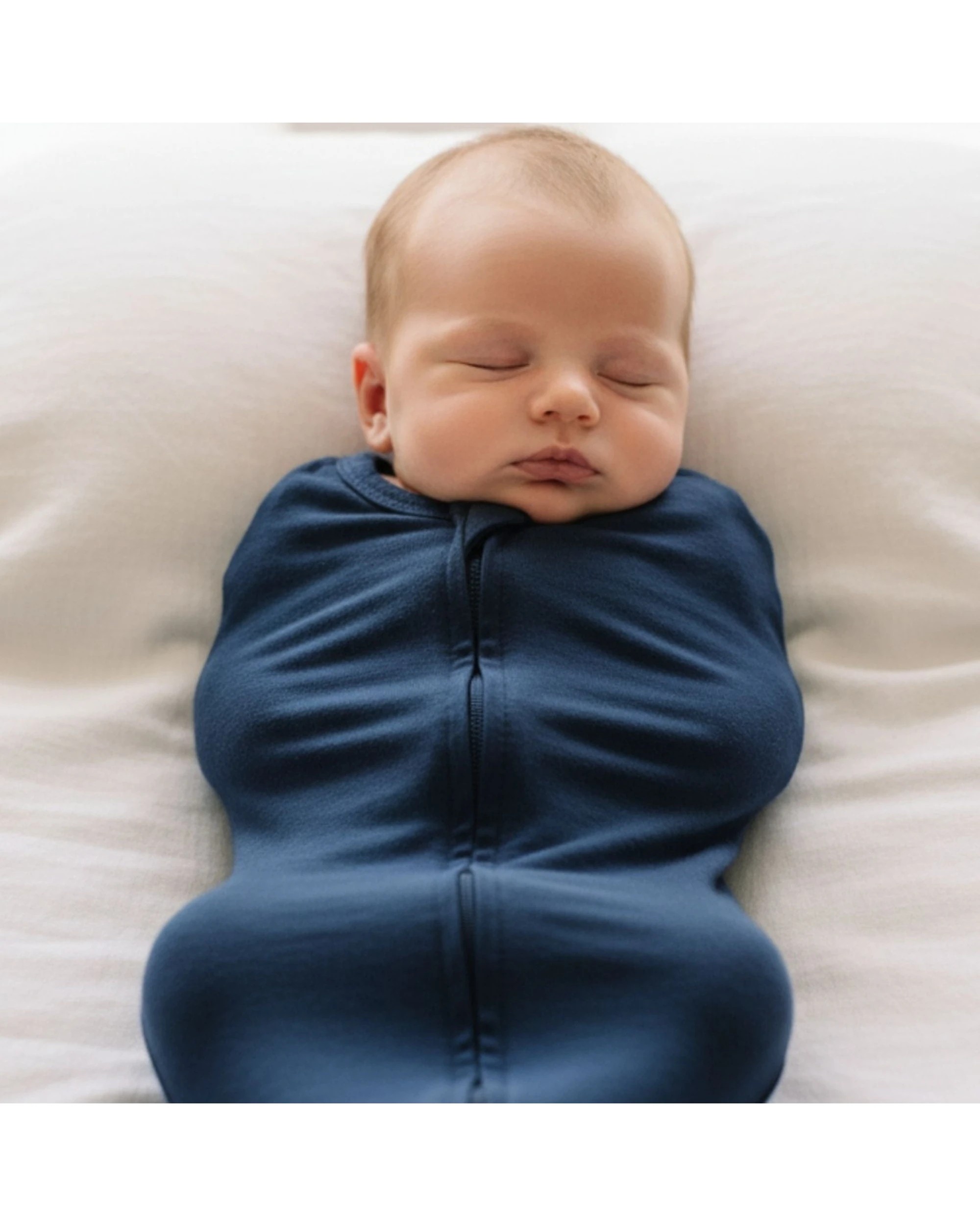 4 Babystudio Swaddle Pouch Baby Infant Organic Cotton 1.0 Tog Small Navy - Blue, 4 of 8