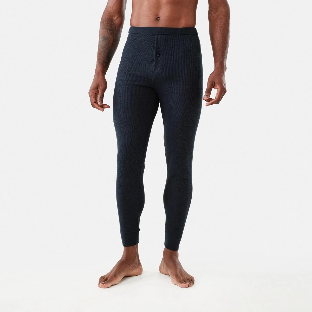 1 Long Mini Waffle Thermal Pants Bluenights, 1 of 6