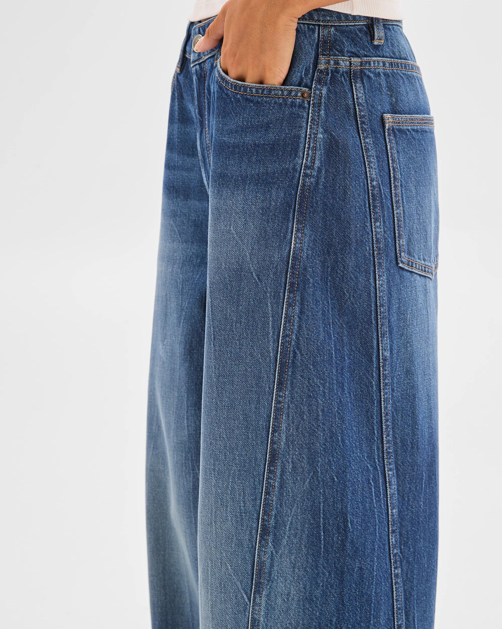 6 Lily Loves Barrel Leg Denim Jeans SHINJUKU BLUE, 6 of 7