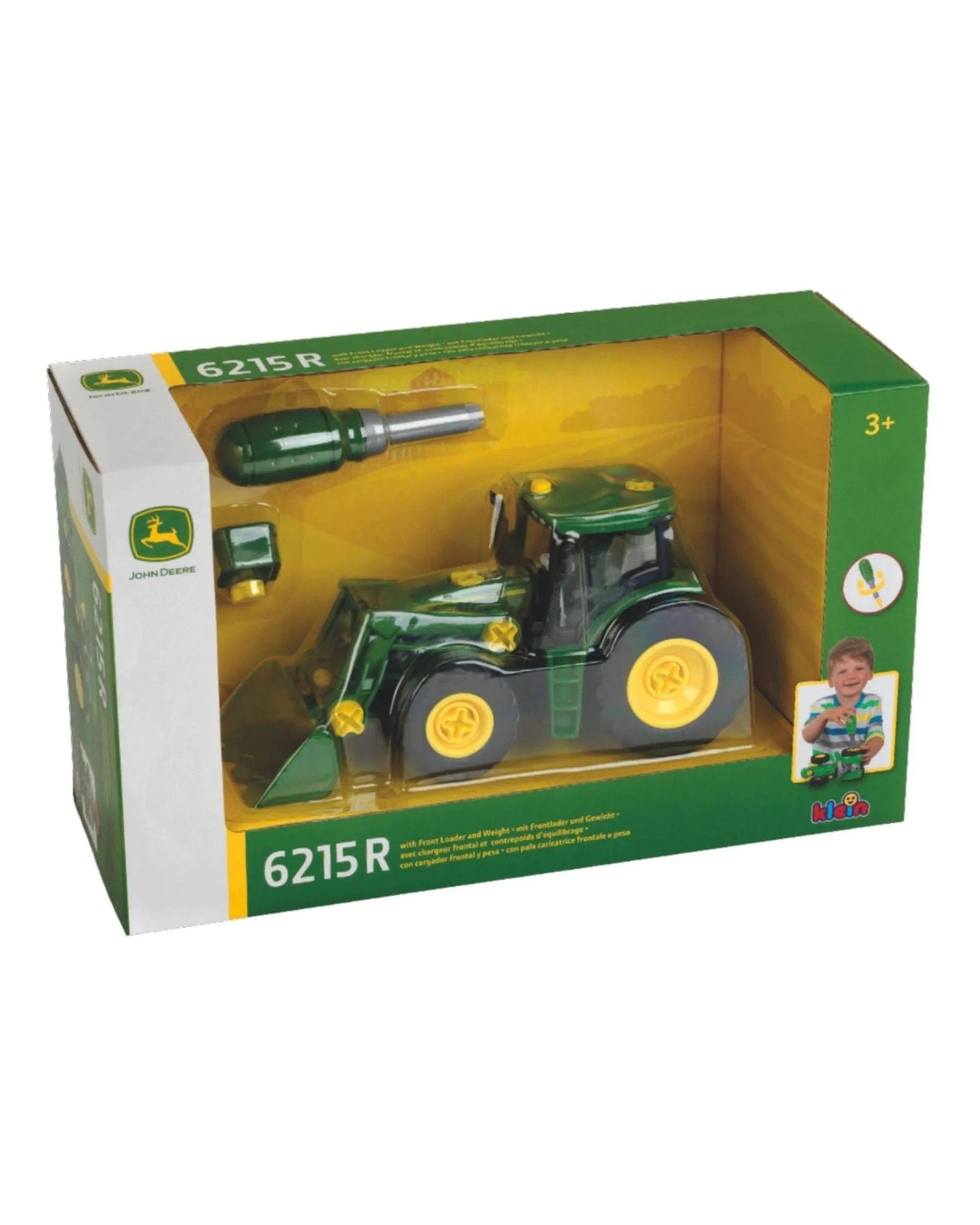 1 John Deere 6215R Buildable Tractor with Front Loader and Weight 1:24 Scale Vehicle, 1 of 6
