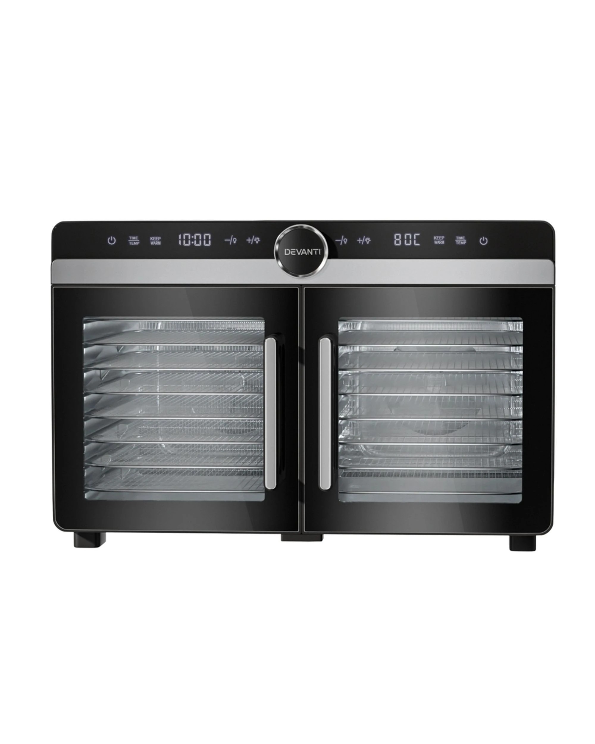 3 Devanti 16 Trays Food Dehydrator Dual-zone Stainless Steel
 - Silver, 3 of 3