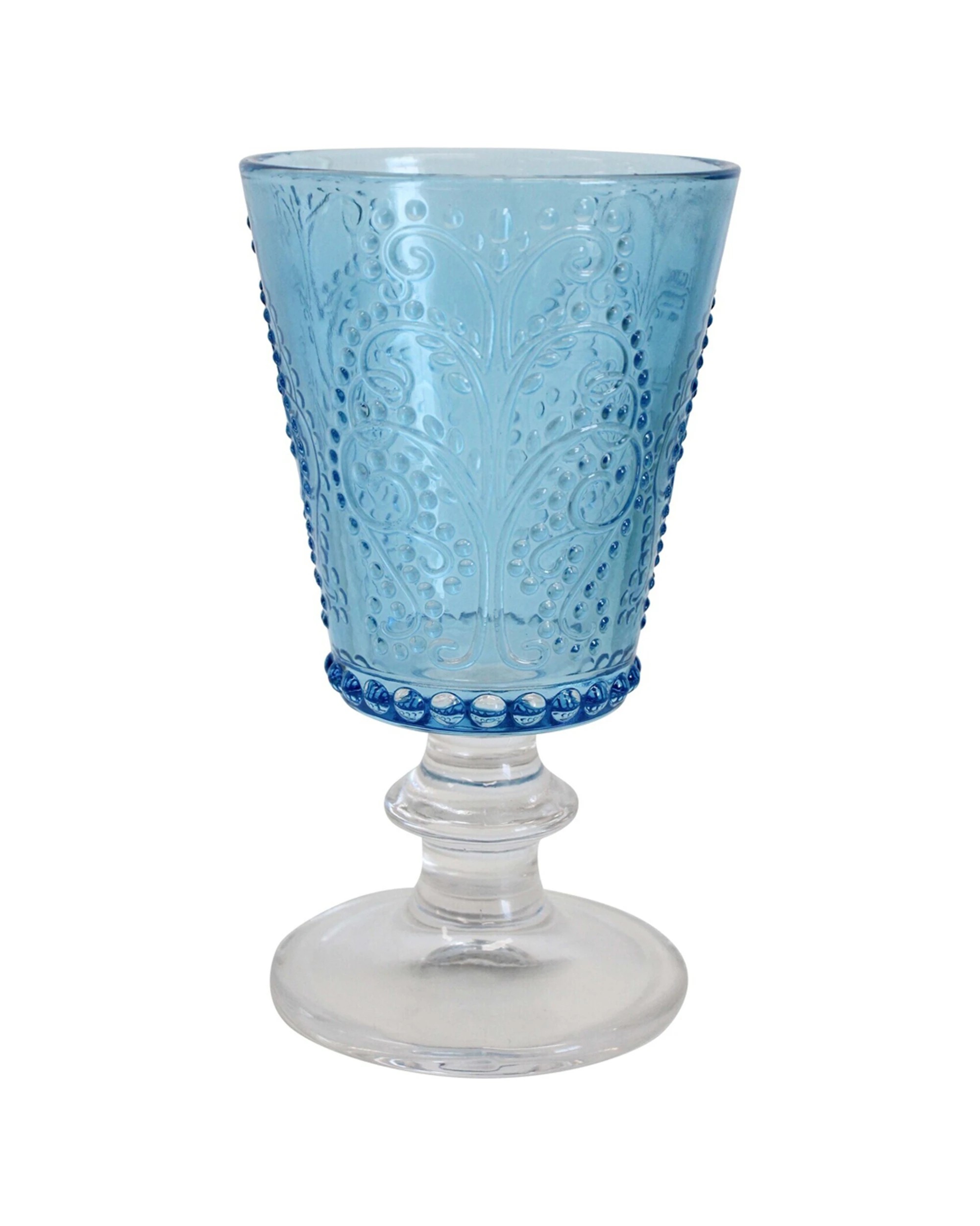 1 LVD Stemmed Garden 16cm Wine Glass Drinking Glassware Cup marine - Blue, 1 of 3