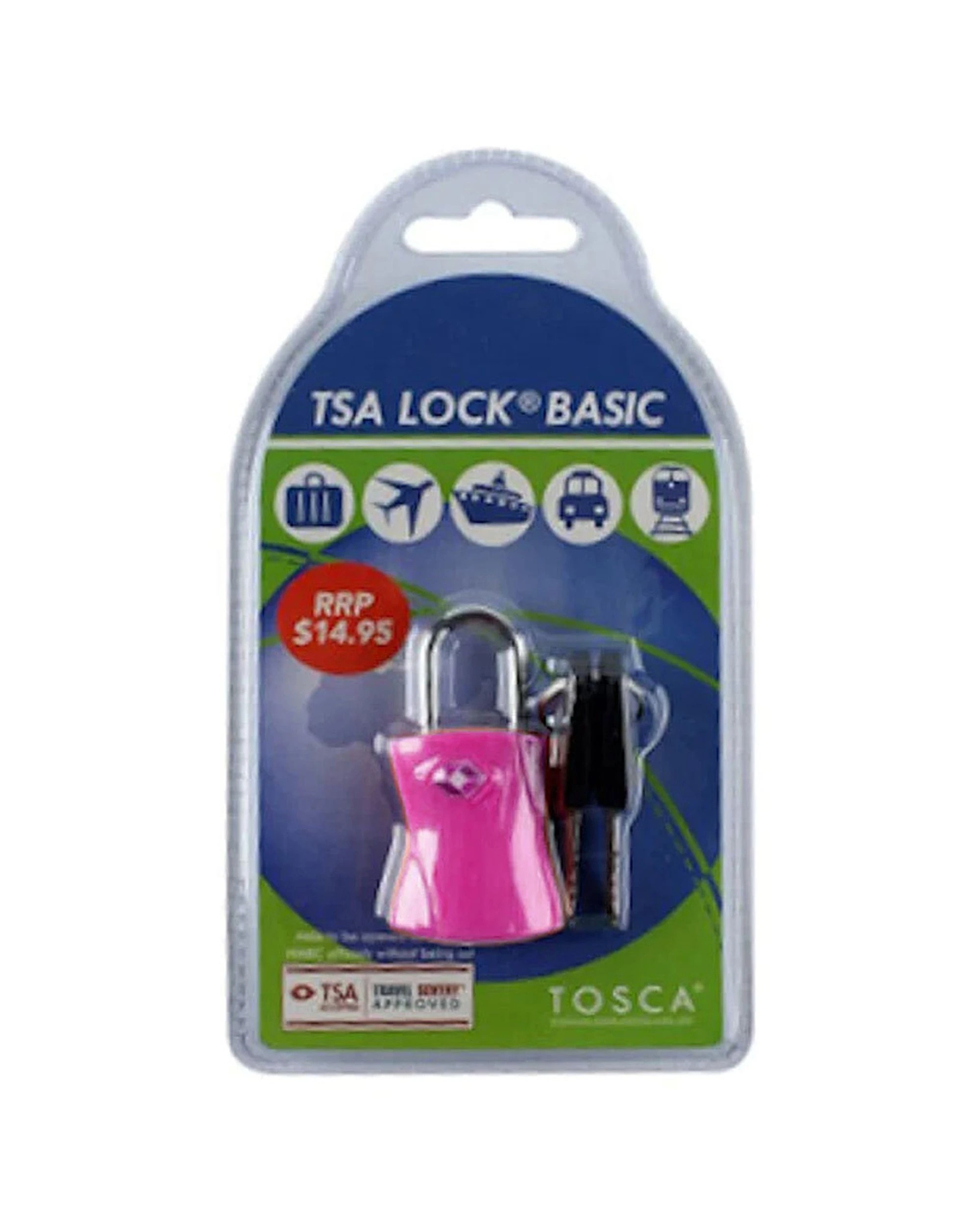 1 Tosca TSA Approved Luggage Bag Lock With Keys - Pink, 1 of 1