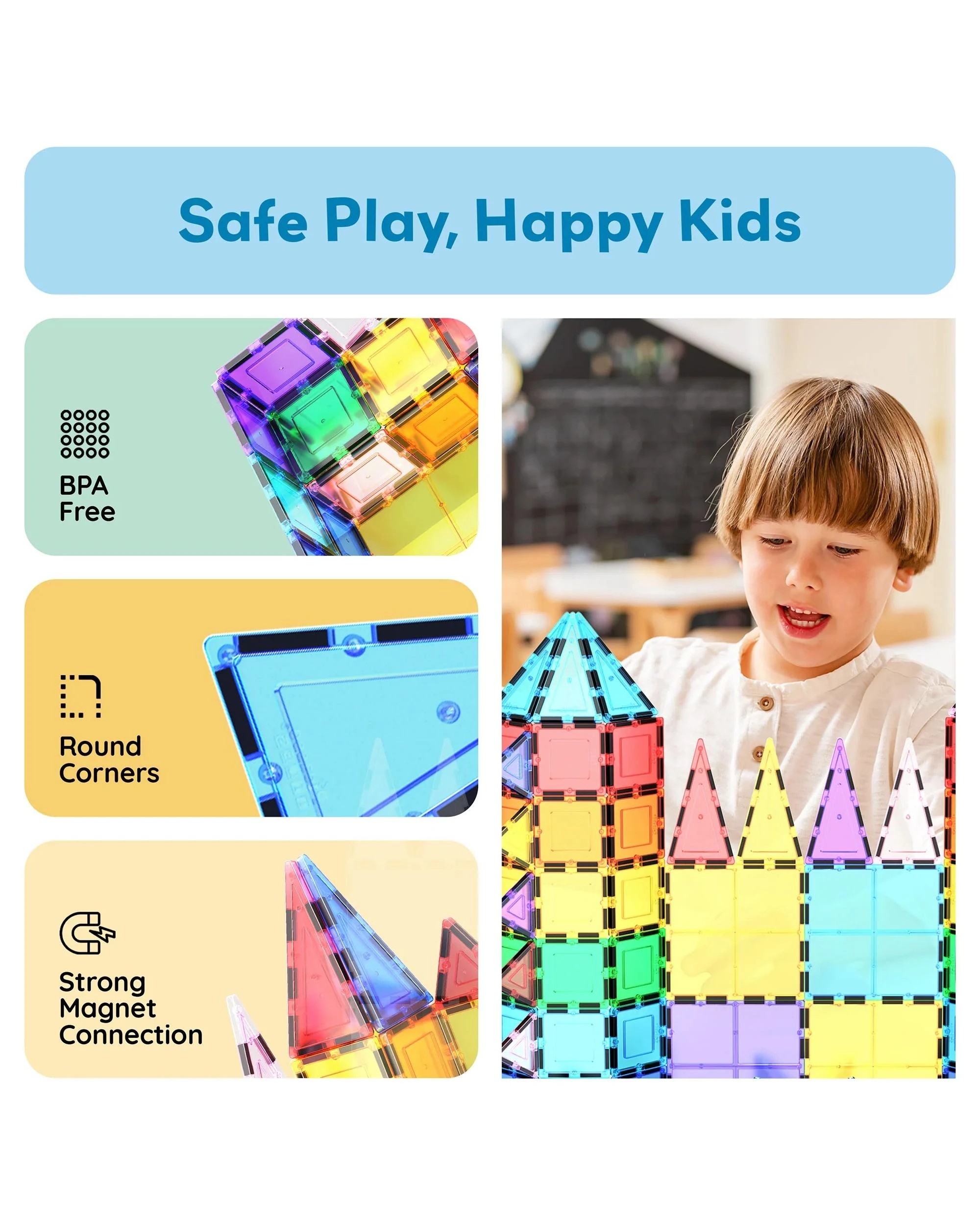 7 PicassoTiles Magnetic Tile Classic Building Set 61 Pieces, 7 of 9