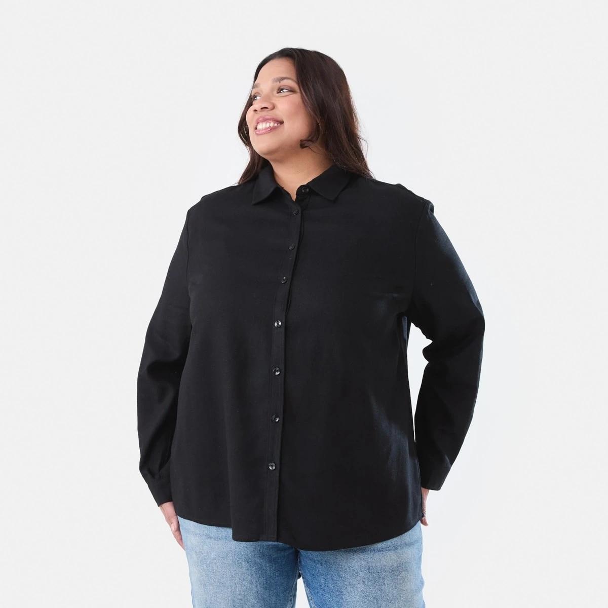 1 Curve Long Sleeve Shirt BLACK, 1 of 6